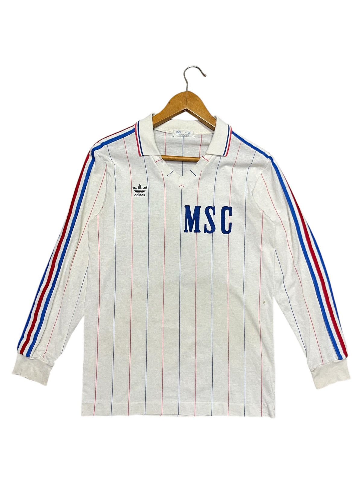 Adidas Vintage 1980s Adidas MSC France Away Kit Longsleeve Jersey Size US S / EU 44-46 / 1 - 1 Thumbnail