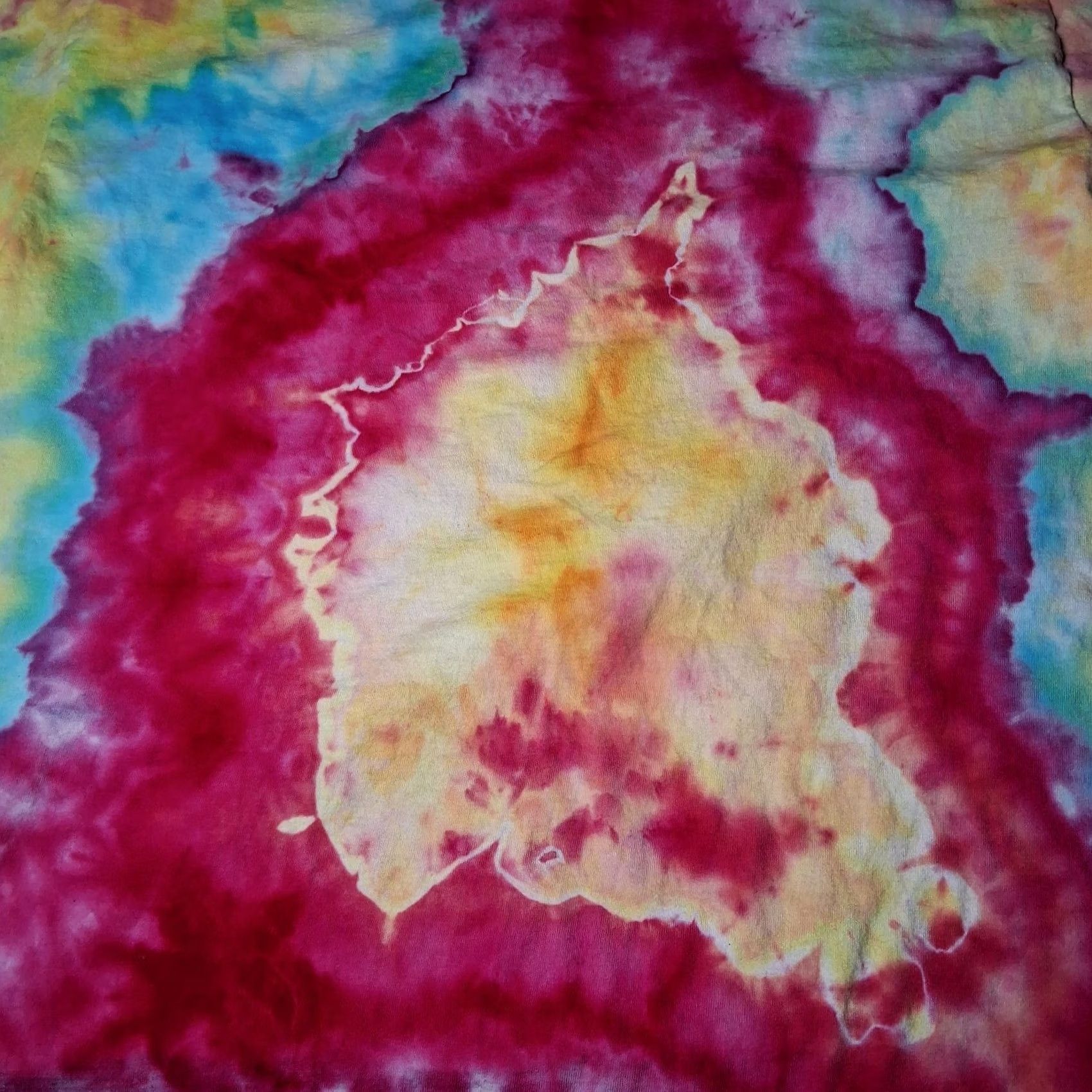 Fruit Of The Loom David Bowie Tie Dye Shirt Music Ziggy Stardust Graphic Pink Blue Yellow Medium Mens Size US M / EU 48-50 / 2 - 3 Thumbnail