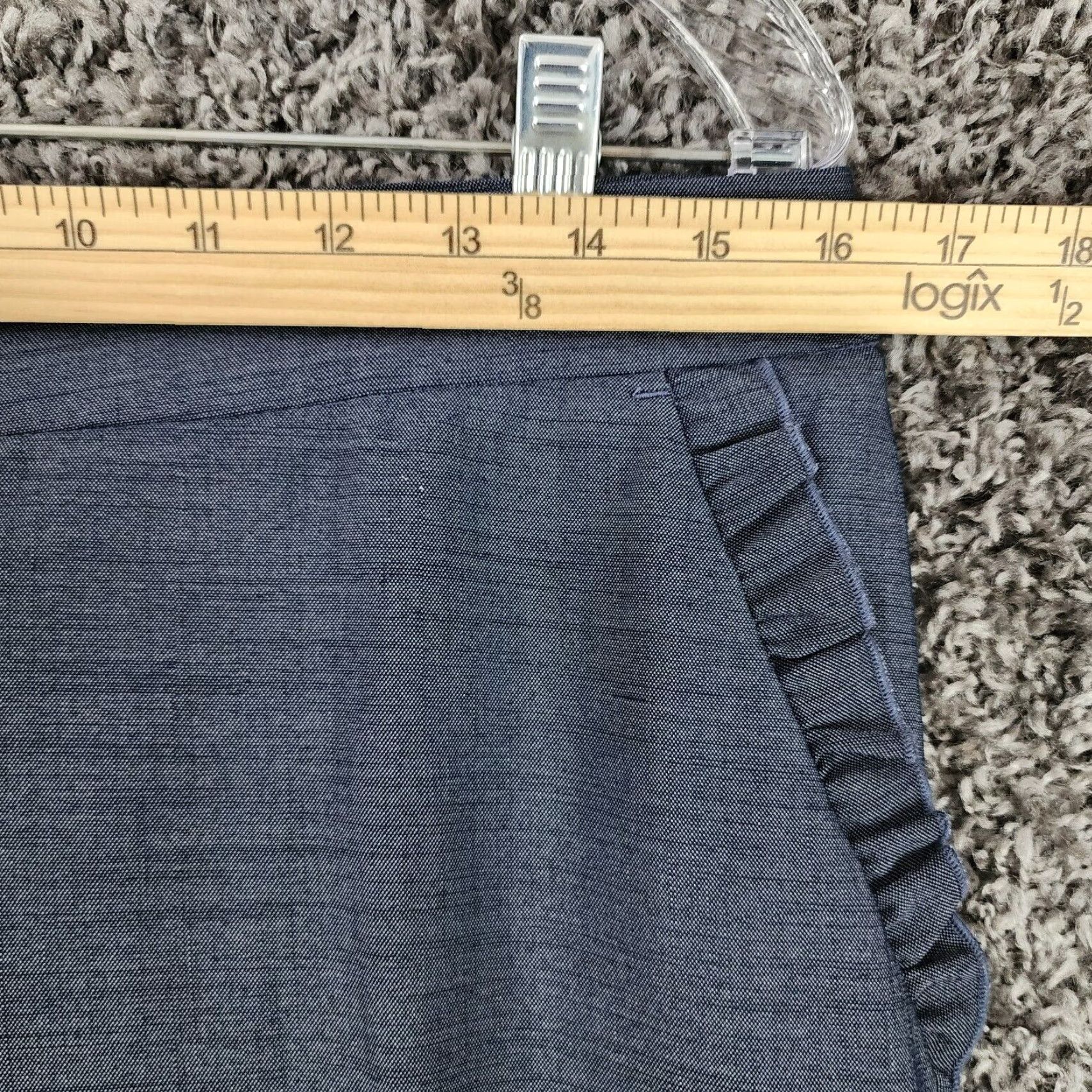 Zara VINTAGE? Wait: Not vintage. Zara Chino Pants Dress Pants Straight Leg Women Size L Blue 32x27 (Missing button) Womens Size 36" / US 14 / IT 50 - 5 Thumbnail