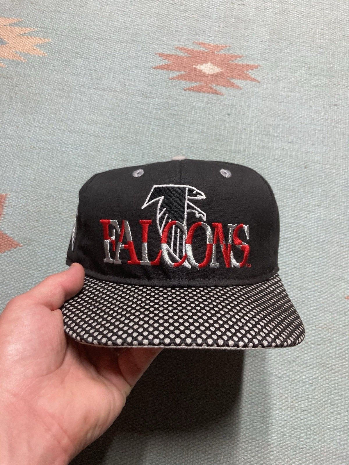 Vintage 90s SnapBack hat Atlanta falcons #1 apparel USA NFL black Size ONE SIZE - 2 Thumbnail
