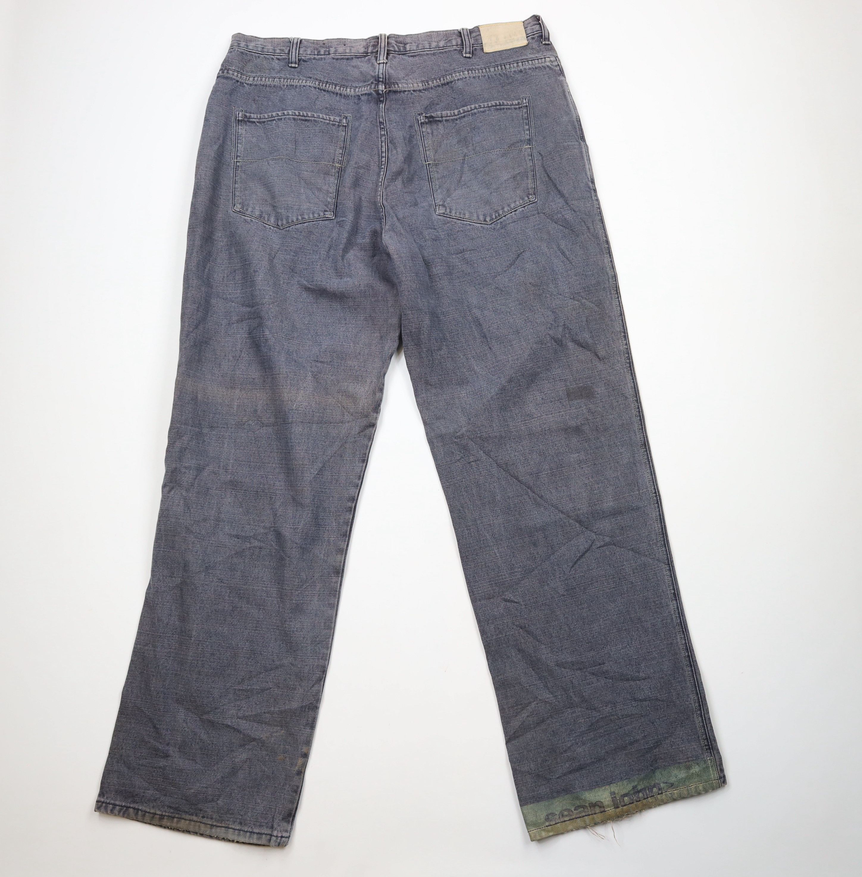 Sean John × Vintage Vintage 90s Sean John Spell Out Baggy Wide Leg Denim Jeans Size US 40 / EU 56 - 9 Thumbnail