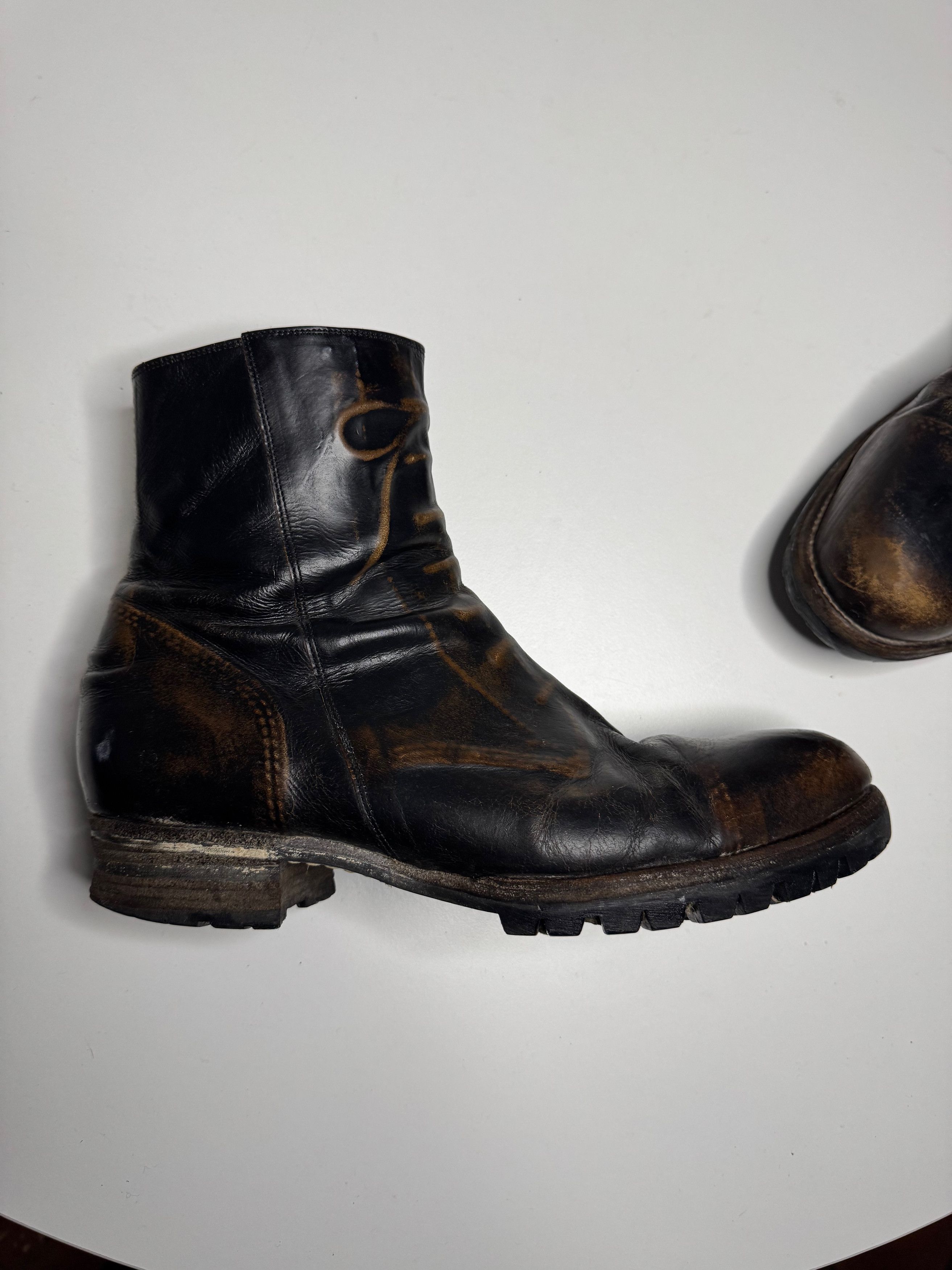 Maison MIHARA YASUHIRO Distressed laces leather embossed boots Size US 12 / EU 45 - 3 Thumbnail