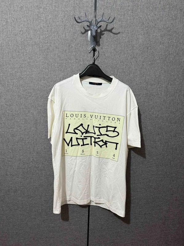 Louis Vuitton Logo Embroidered White T-Shirt 0089