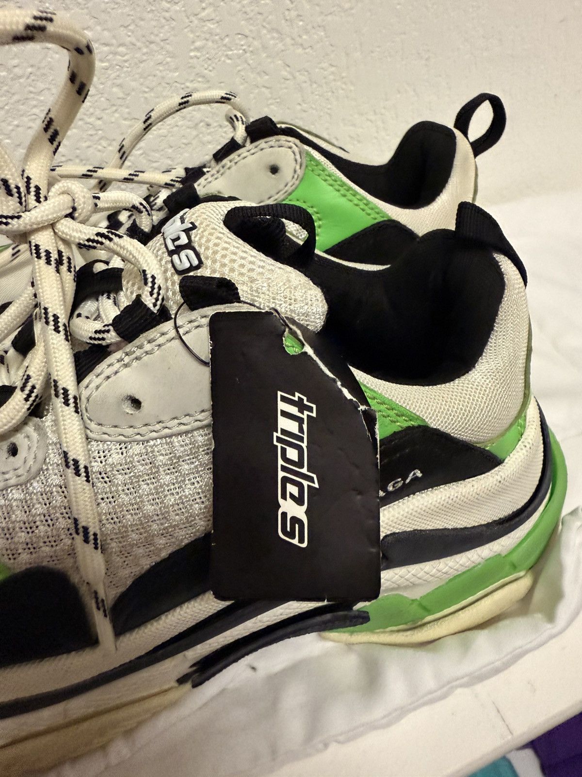 Balenciaga Balenciaga Triple S Chunky Sole Sneaker - Green/White/Black Size US 8 / IT 38 - 6 Thumbnail
