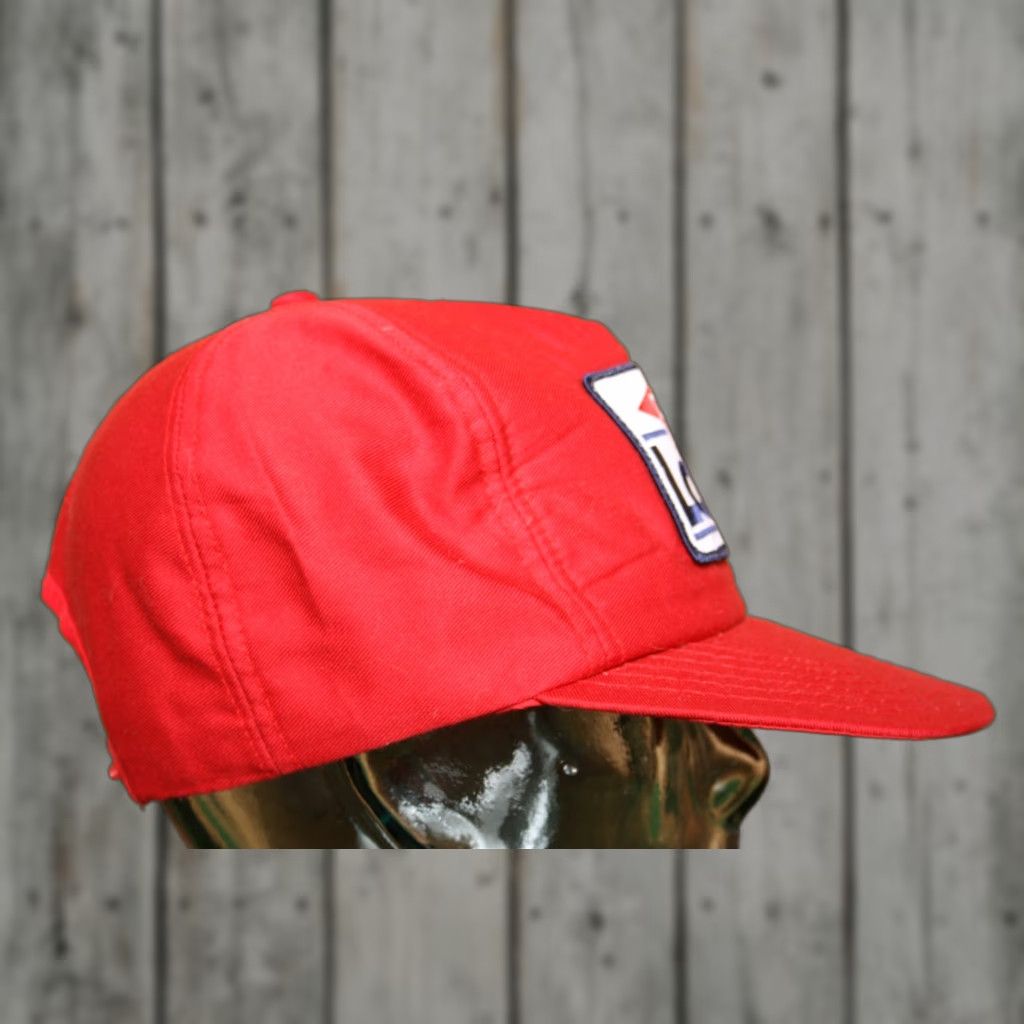 Vintage VINTAGE DOW LATEX Patch Red OSFA Snapback Foam Front 6-Panel Hat Made in USA Mens Hat Red OSFA Paperfront 90s Fans Size ONE SIZE - 1 Thumbnail