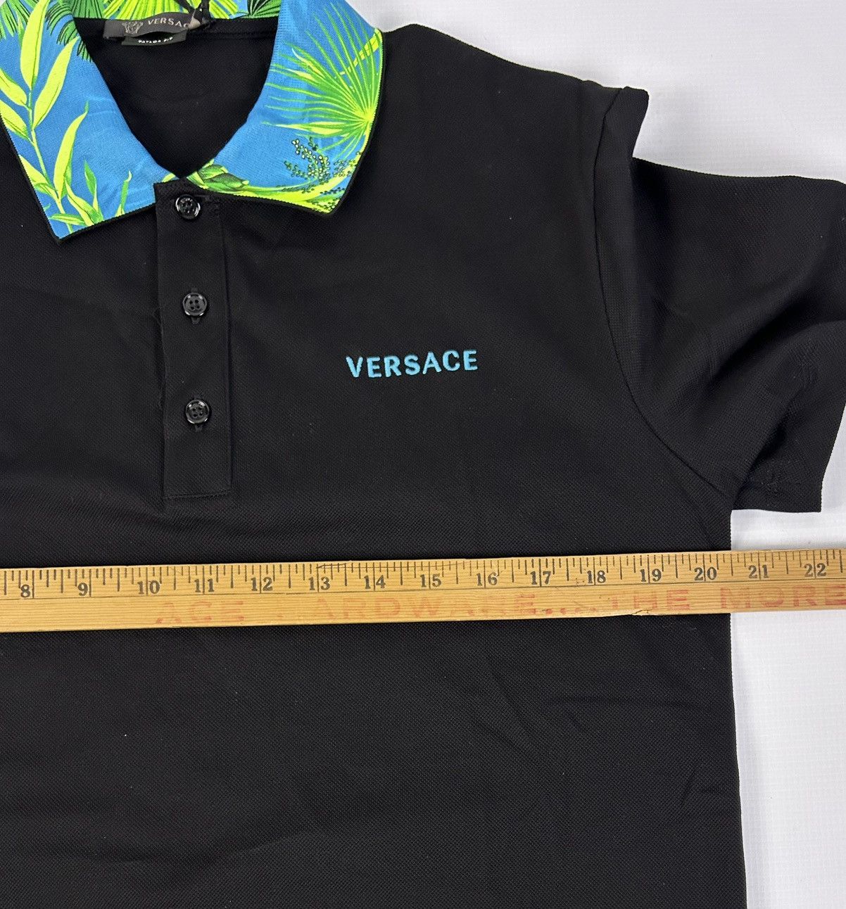 Versace Versace Men's Black Polo M Pique Logo Satin Collar Italy NWT Size US M / EU 48-50 / 2 - 9 Thumbnail