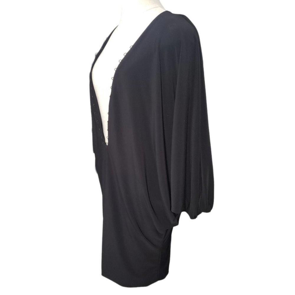 Designer CT375 Ladies Black Jasmine Low V Front Sexy Mini Dress XS Size XS / US 0-2 / IT 36-38 - 3 Thumbnail