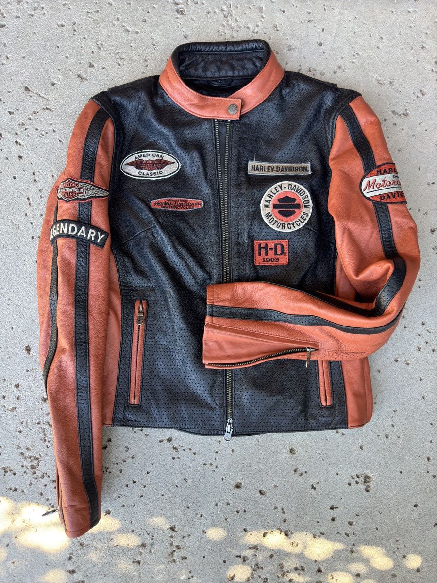 Harley Davidson HARLEY DAVIDSON 2005 Leather Patch Jacket Size XS Size XS / US 0-2 / IT 36-38 - 7 Thumbnail