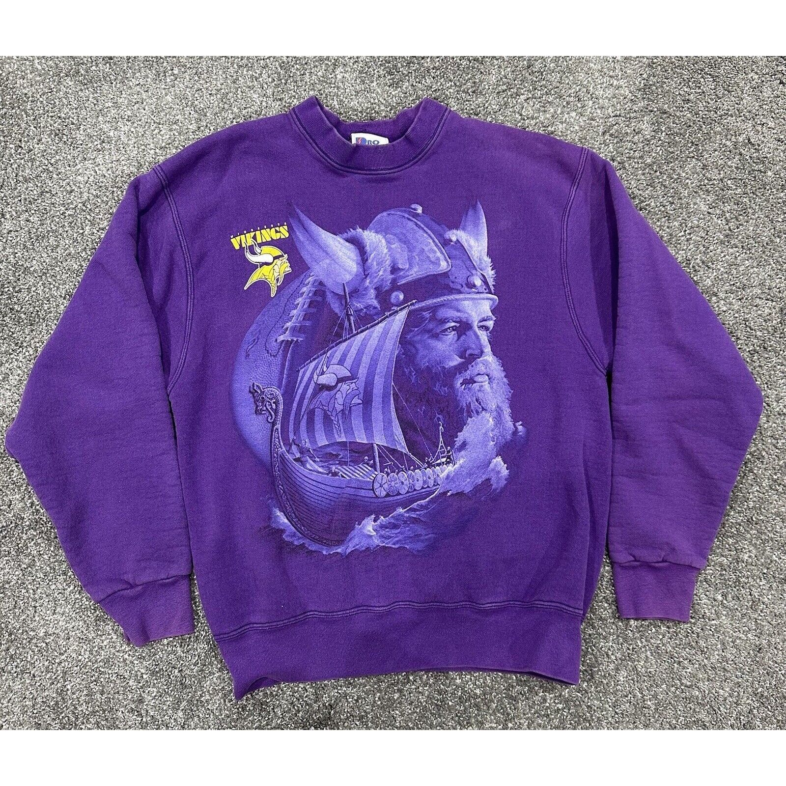 Pro Player VTG Minnesota Vikings Purple Crewneck Pullover Mens Medium Size US M / EU 48-50 / 2 - 1 Thumbnail