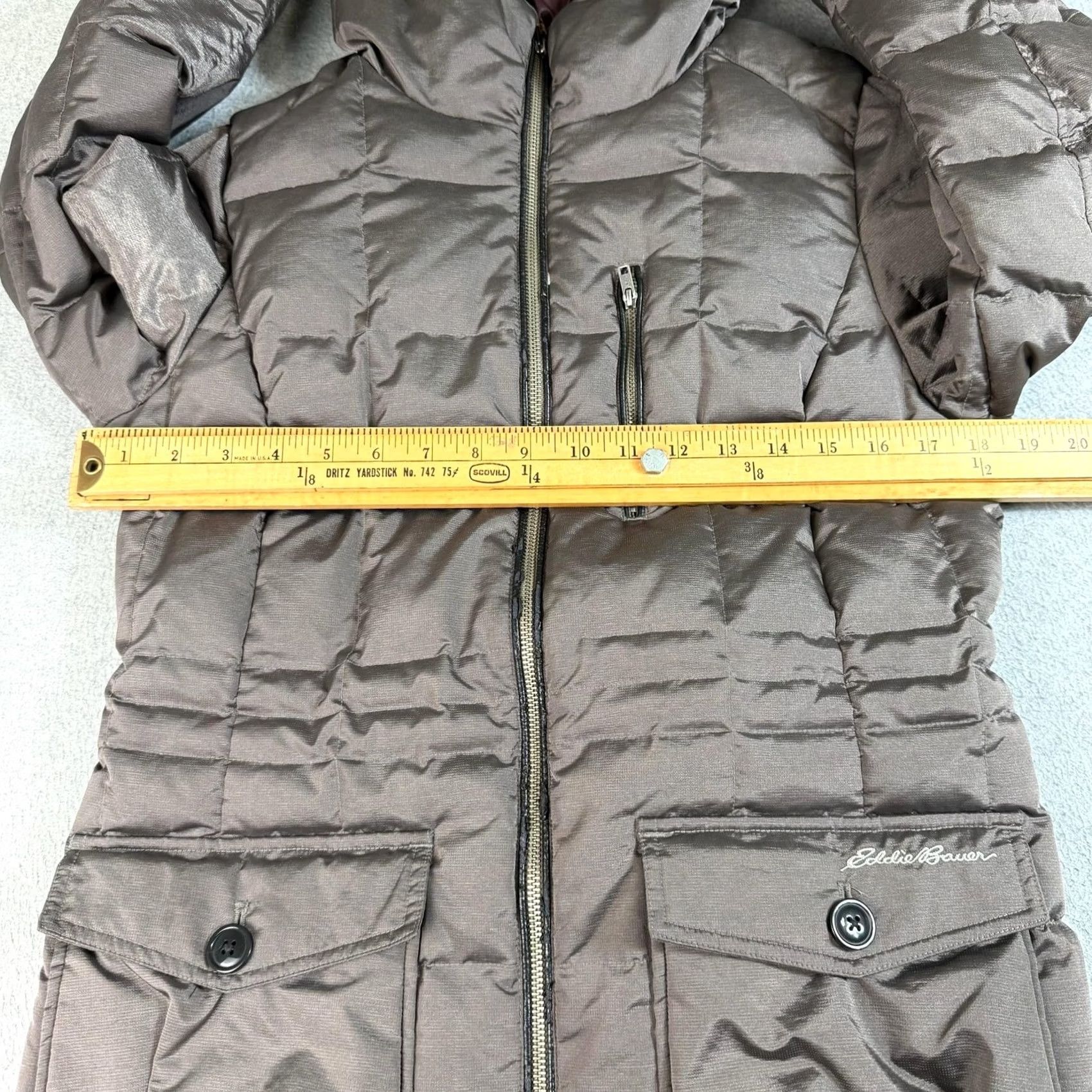 Eddie Bauer Eddie Bauer Down Parka Womens M Brown Hooded Fur Trim Quilted Puffer Coat Size M / US 6-8 / IT 42-44 - 7 Thumbnail