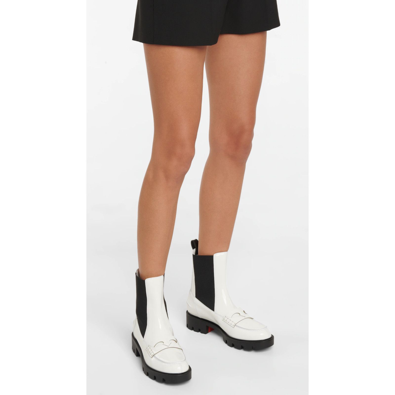 Christian Louboutin Christian Louboutin Montezu Lug Flat White Black Leather Size US 10 / IT 40 - 3 Thumbnail