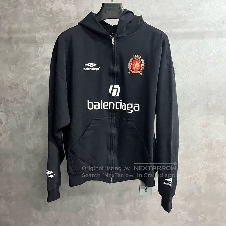 Balenciaga Balenciaga Letter and Number Printed Hooded Zipper Long Sl Size US XS / EU 42 / 0 - 1 Thumbnail