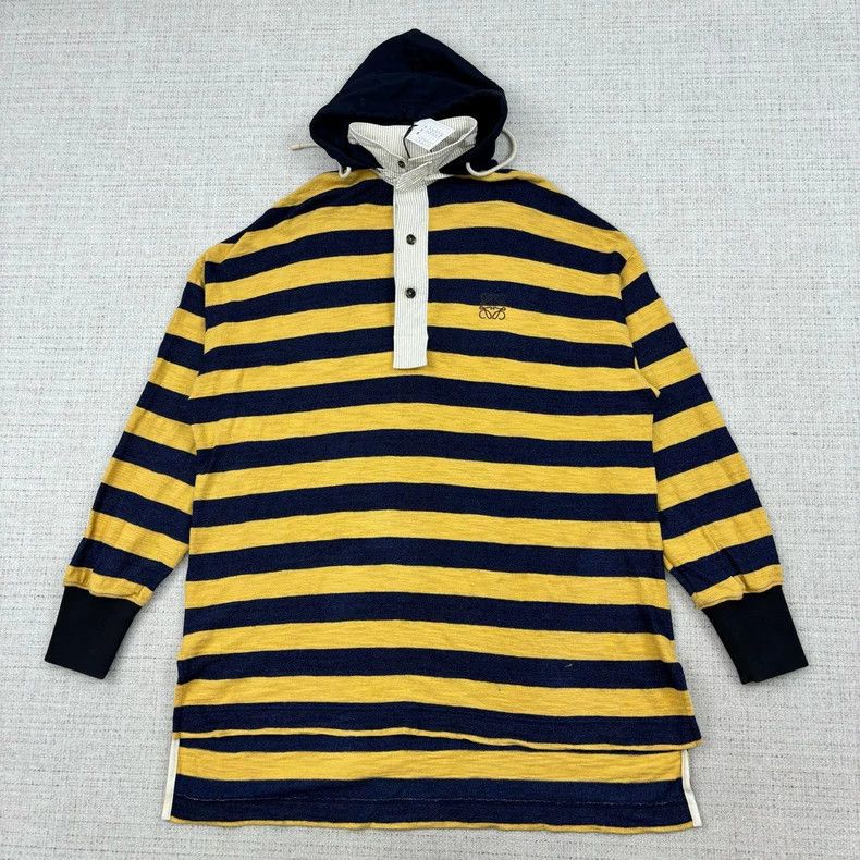 Loewe Loewe Long striped embroidered logo hooded sweater Size XS / US 0-2 / IT 36-38 - 1 Thumbnail
