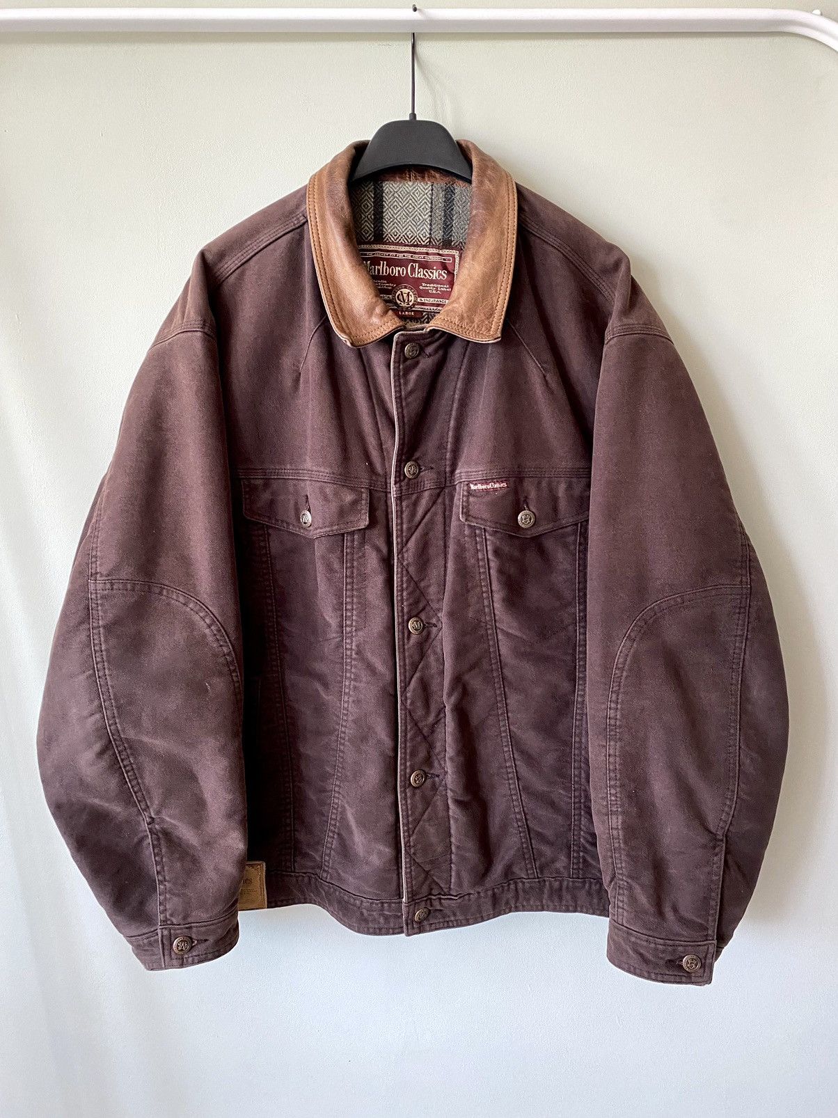 image of Made In USA x Marlboro 90’S Marlboro Classic 3A Trucker Vintage Work Retro Jacket in Brown (Size La