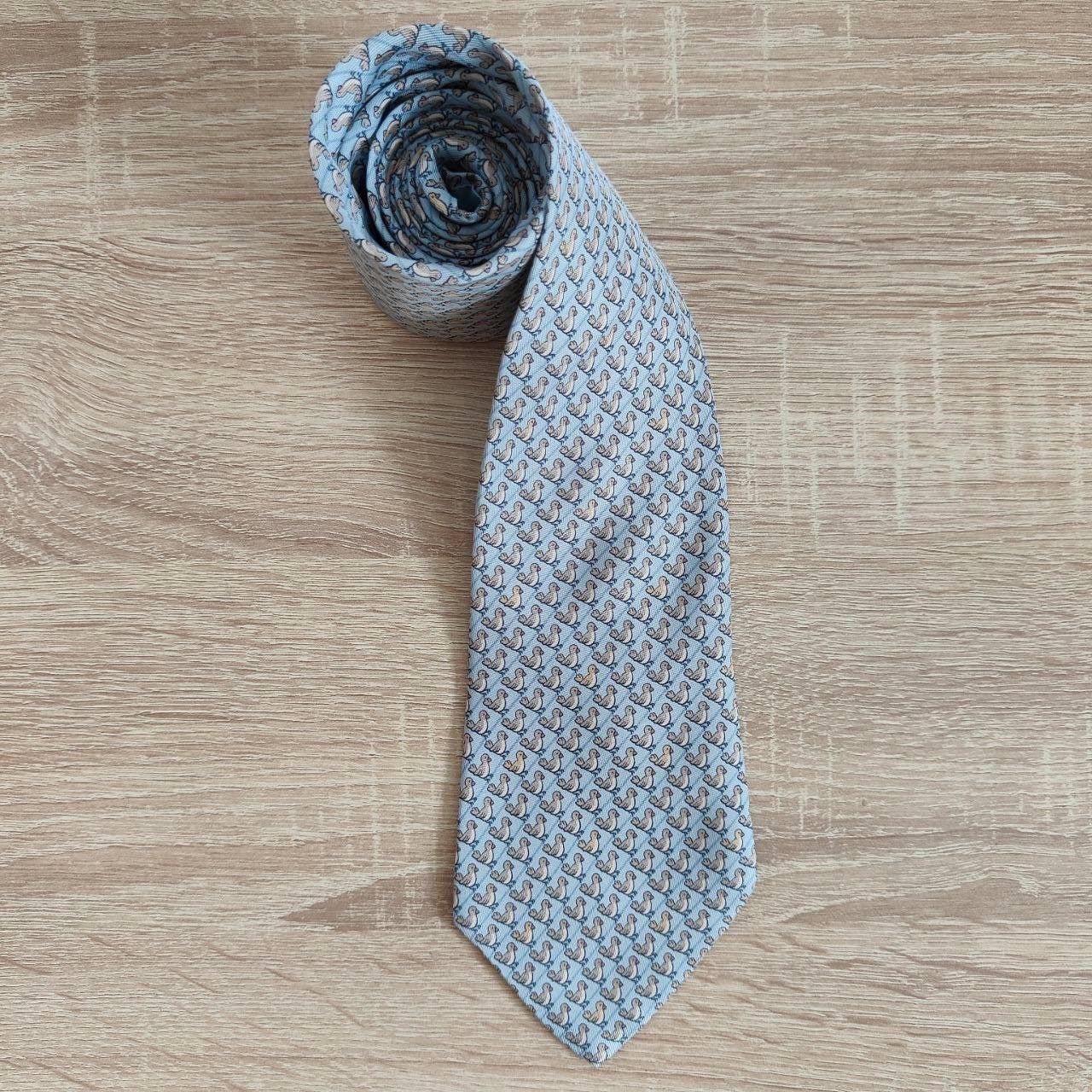 Hermes Hermes Paris Silk Tie 7964 EA Birds Blue Size ONE SIZE - 1 Thumbnail
