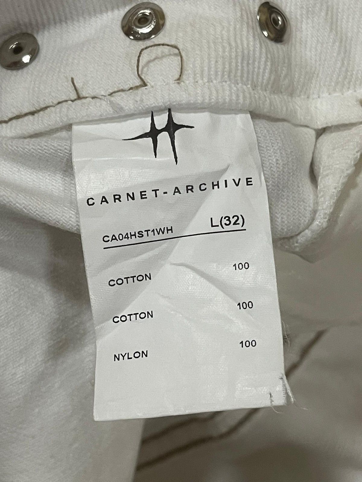 POST ARCHIVE FACTION (PAF) CARNET ARCHIVE - HUMAN-SHELL DESTROYED TROUSERS WHITE Size US 27 - 24 Thumbnail
