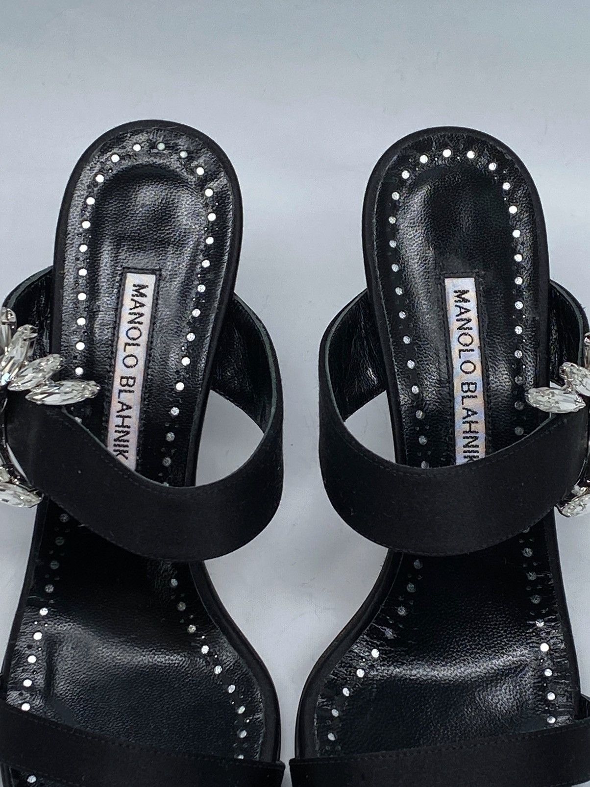 Manolo Blahnik Manolo Blahnik Crystal-Embellished Satin Sandals size 39 Size US 9 / IT 39 - 5 Thumbnail
