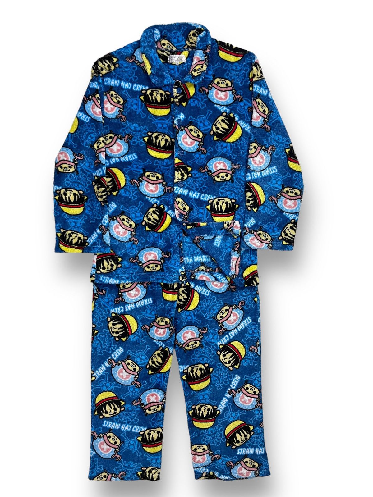 One Piece Straw Hat Crews Fleece Pajamas Set