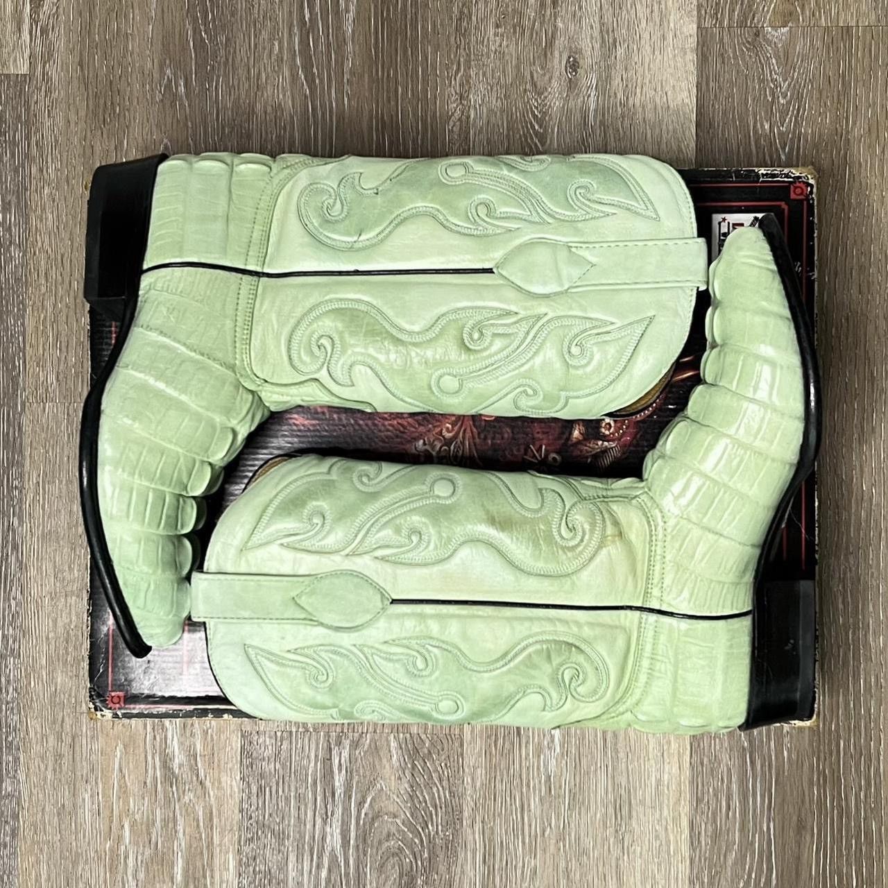 Los Altos Boots 90s los altos green croc cowboy boots Size US 8 / EU 41 - 3 Thumbnail