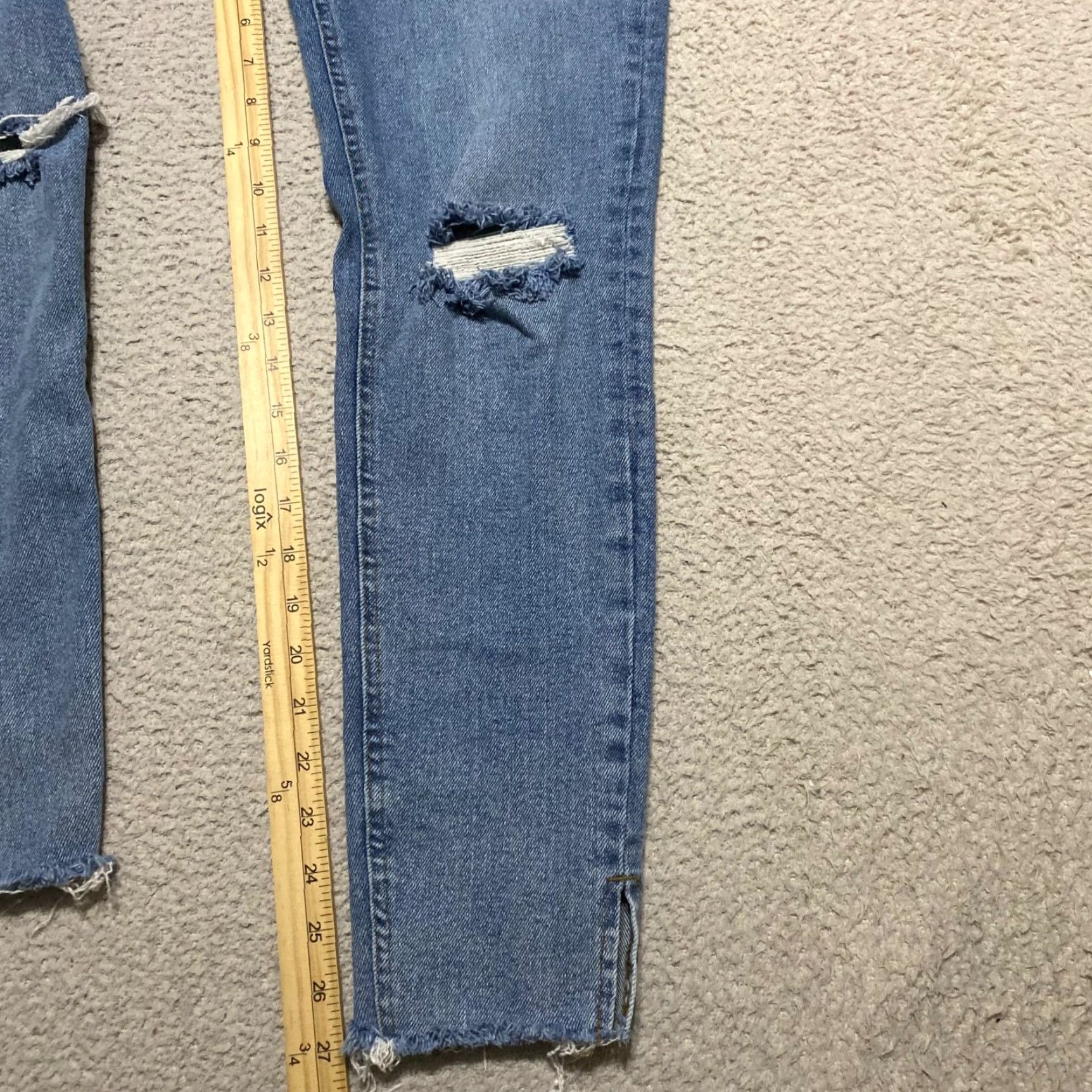 Vintage Kensie Jeans Jeans Womens 8 Blue Denim Medium Wash High Rise Skinny Raw Hem Distressed Size 30" / US 8 / IT 44 - 6 Thumbnail