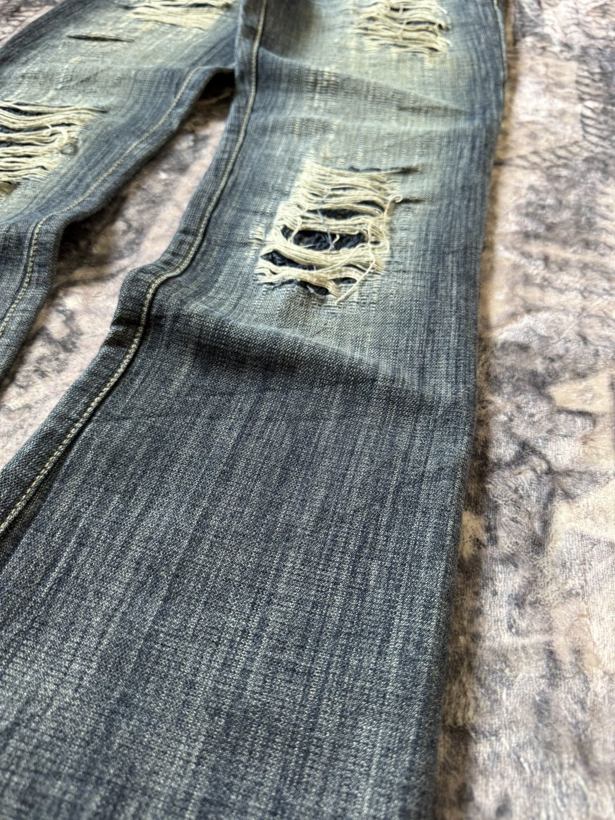Diesel Vintage Diesel Boro Weave Distressed Flared Jeans Size US 29 - 13 Thumbnail