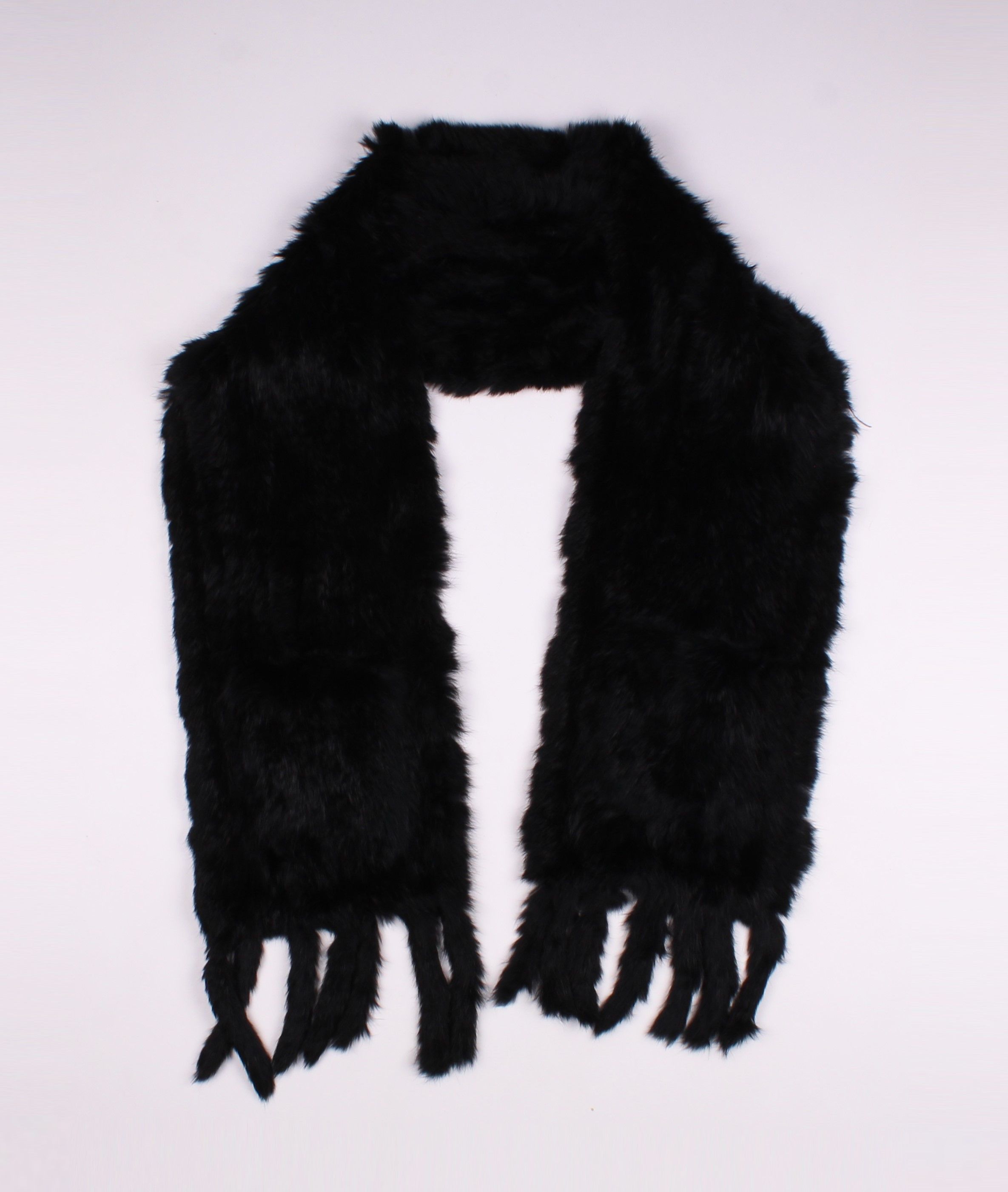 Vintage Vintage Rabbit Fur Black Scarf with Pockets Size ONE SIZE - 1 Thumbnail