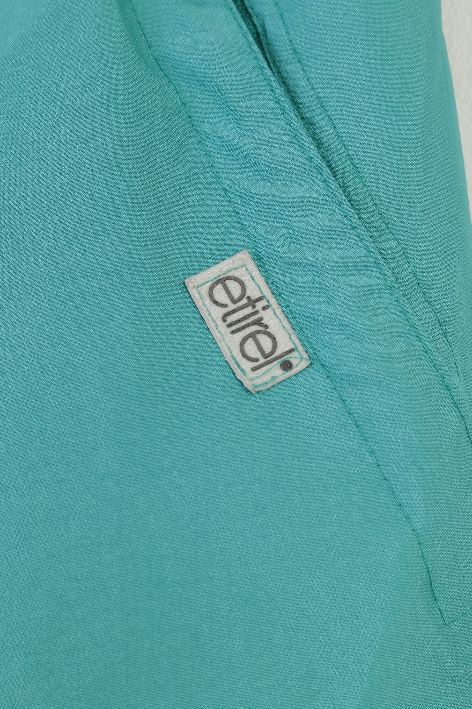 Vintage Etirel Women M Trousers Green Shiny Nylon Snowboard 10333 Size 26" / US 2 / IT 38 - 4 Thumbnail