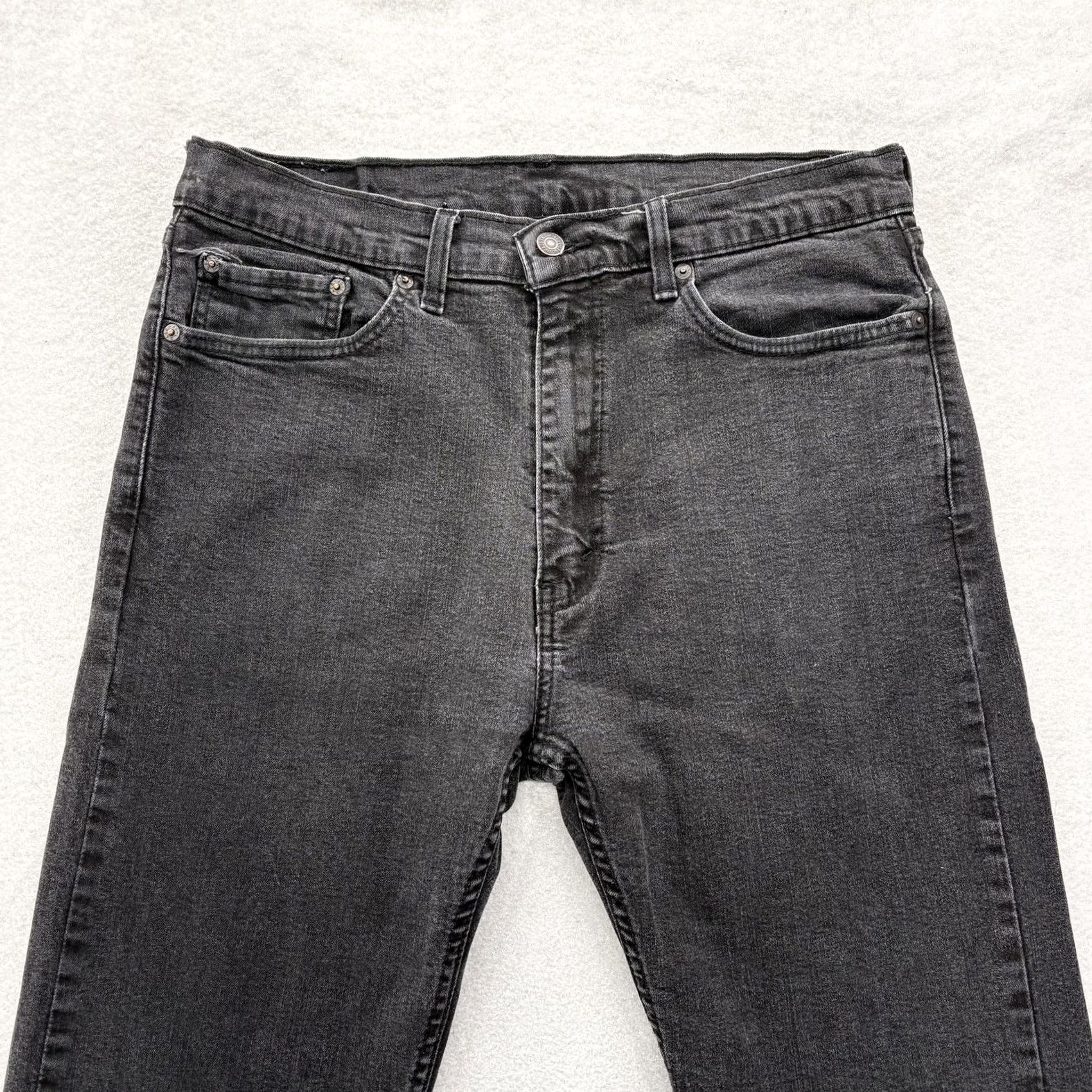 Levi's Levis 505 Jeans Mens 36x32 Gray Dark Wash Regular Straight Stretch Denim Pants Size US 36 / EU 52 - 2 Thumbnail