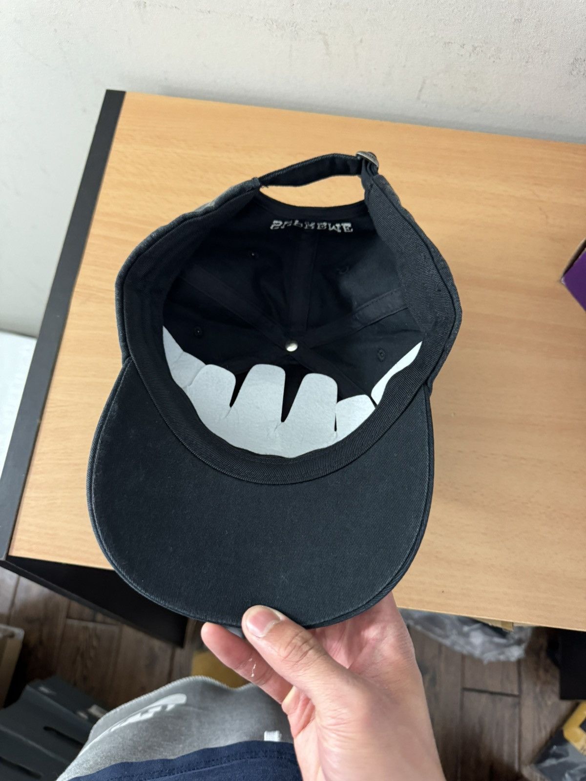 Supreme Leather Applique 6-Panel Hat Black