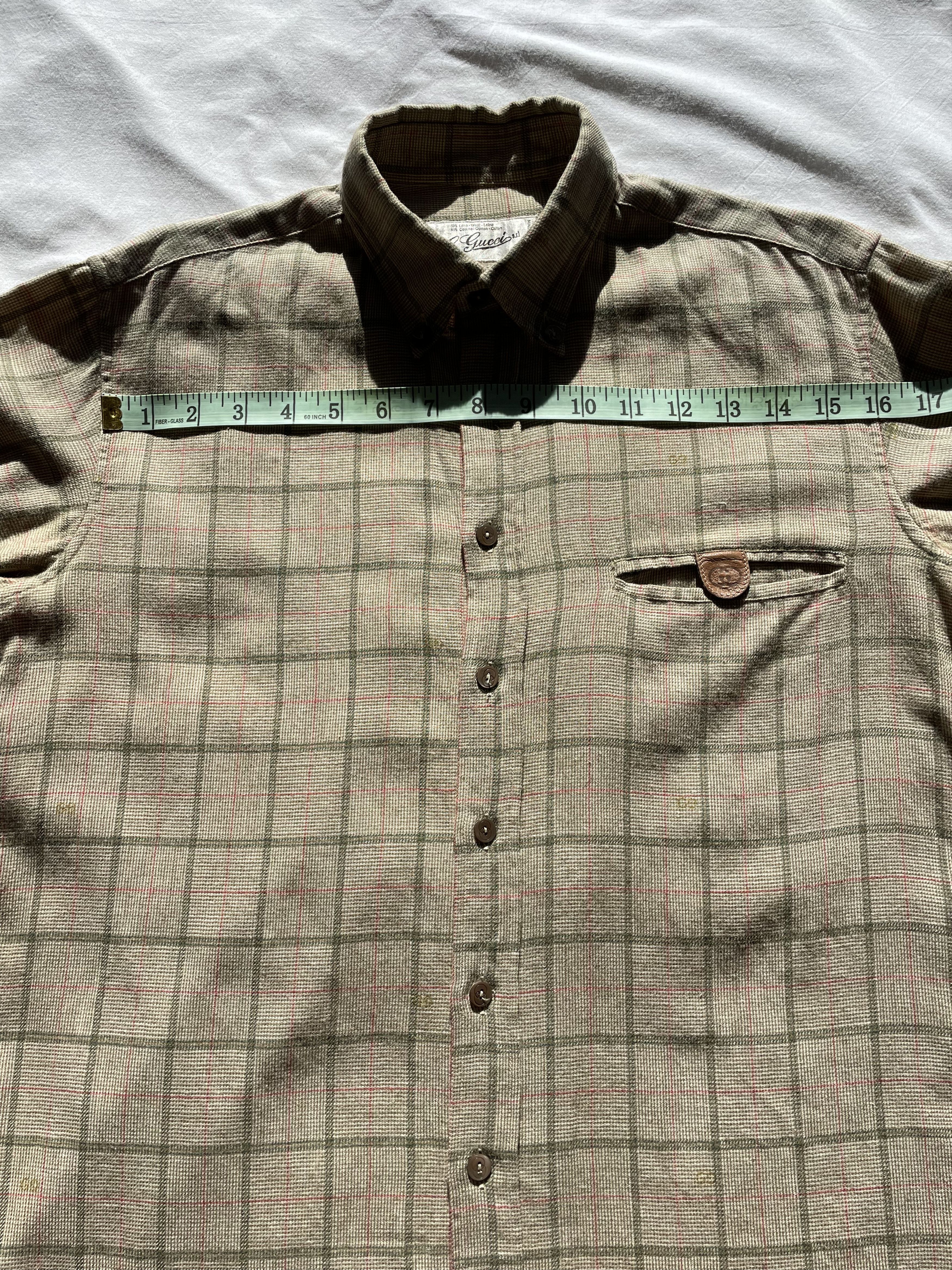 Gucci × Tom Ford × Vintage Gucci Shirt Check Monogram Vintage Men 1970s Size US S / EU 44-46 / 1 - 16 Thumbnail