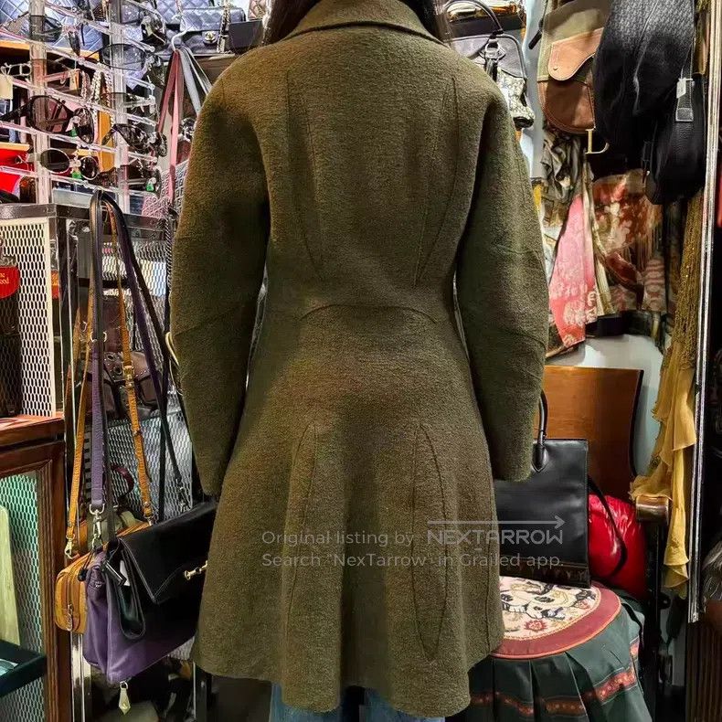 Issey Miyake Issey Miyake 3D tailored spliced green wool coat Size M / US 6-8 / IT 42-44 - 3 Thumbnail