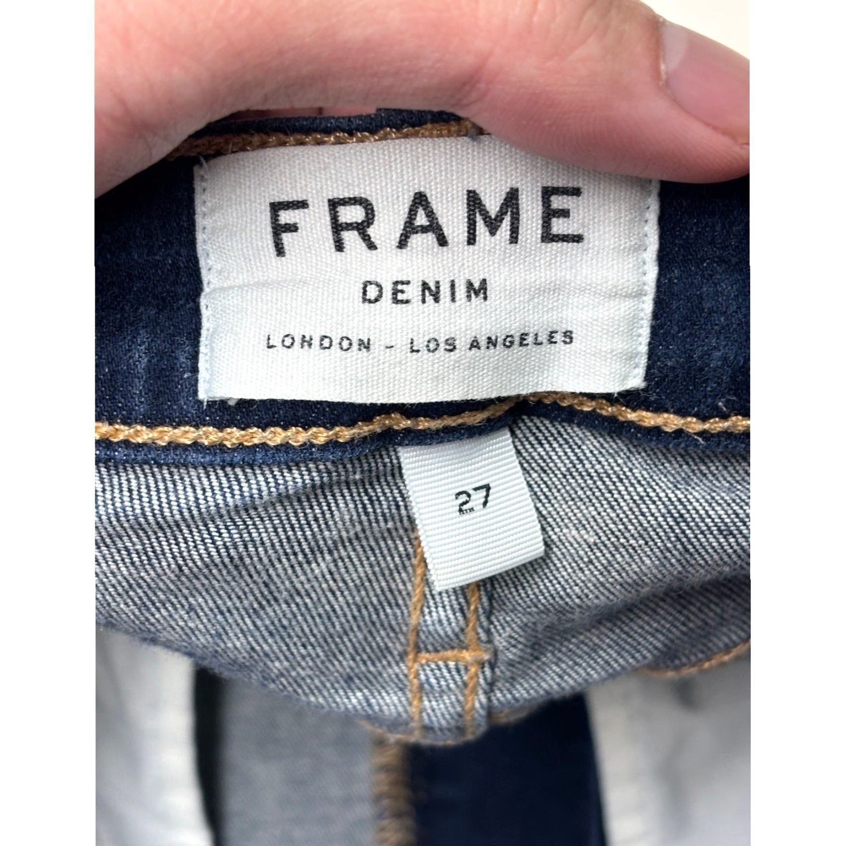 Frame VINTAGE FRAME Le Skinny de Jeanne Crop Jeans Dark Wash Frayed Hem 27X26 Size 27" / US 4 / IT 40 - 5 Thumbnail