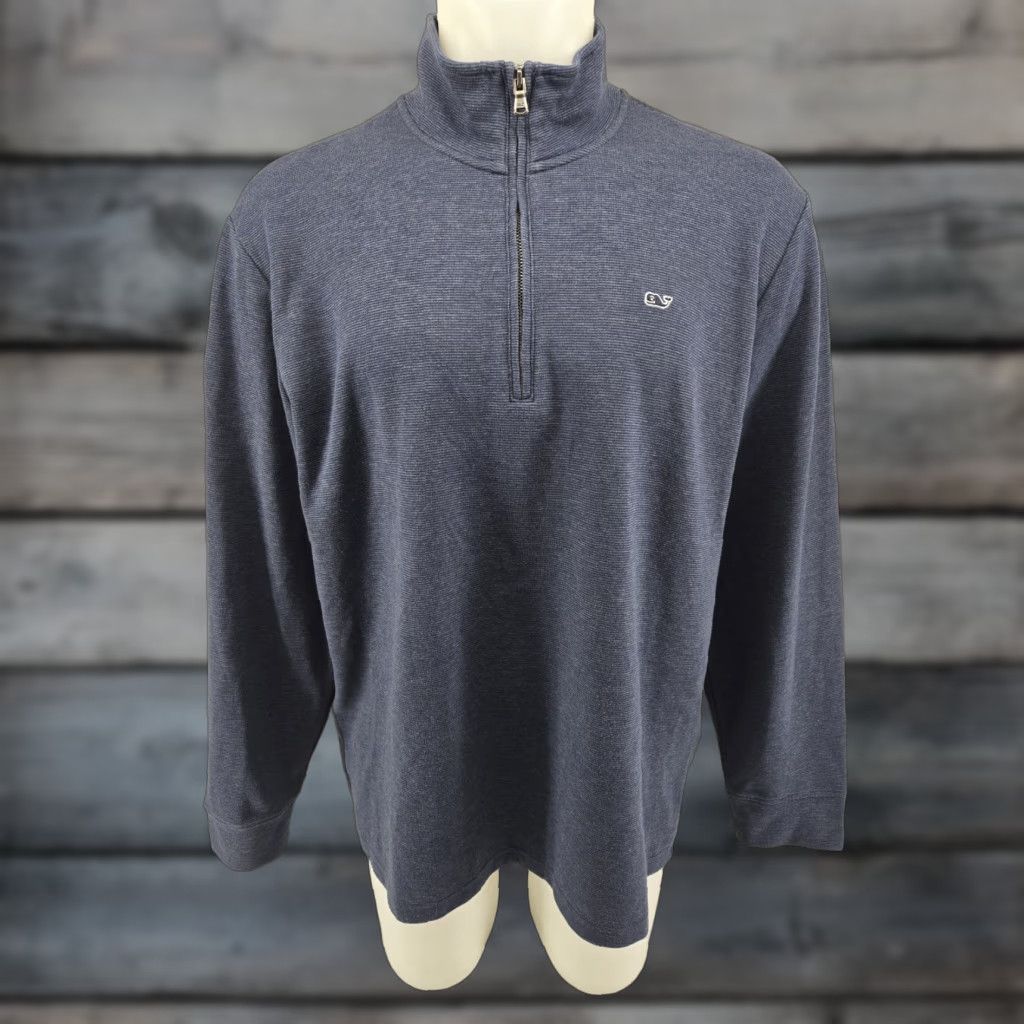 Vineyard Vines Vineyard Vines Pullover Sweater 1/4 Zip Mens XL Blue Logo Embroidered Zipper Casual Hoodie? Size US XL / EU 56 / 4 - 1 Thumbnail