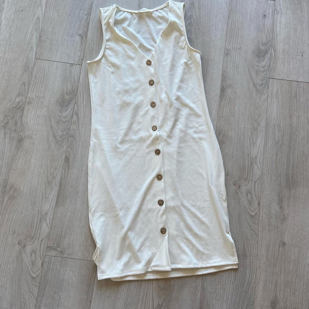 Designer Chic Button-Down Sleeveless Dress - Perfect for Summer Size M / US 6-8 / IT 42-44 - 1 Thumbnail