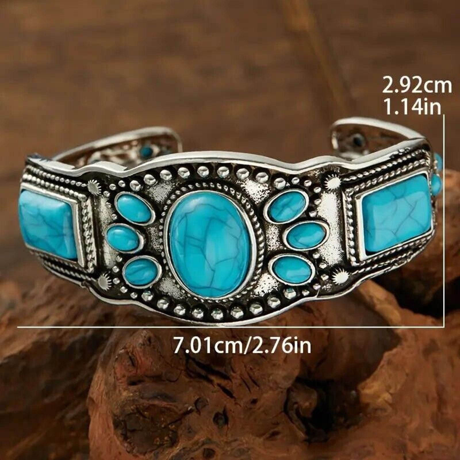 Other Unisex Faux Turquoise Native American Style Bracelet Size ONE SIZE - 5 Thumbnail