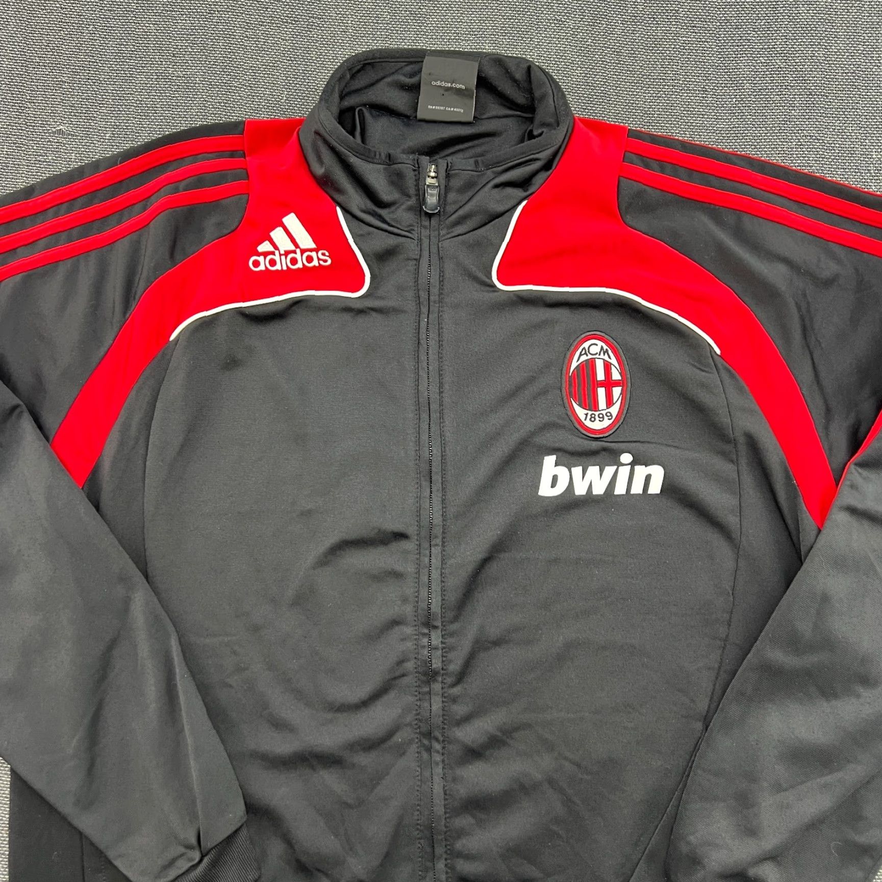 Adidas adidas AC Milan 2008 2009 Track Football Jacket Medium Black Red Full Zip Jacket Mens M Size US M / EU 48-50 / 2 - 5 Thumbnail