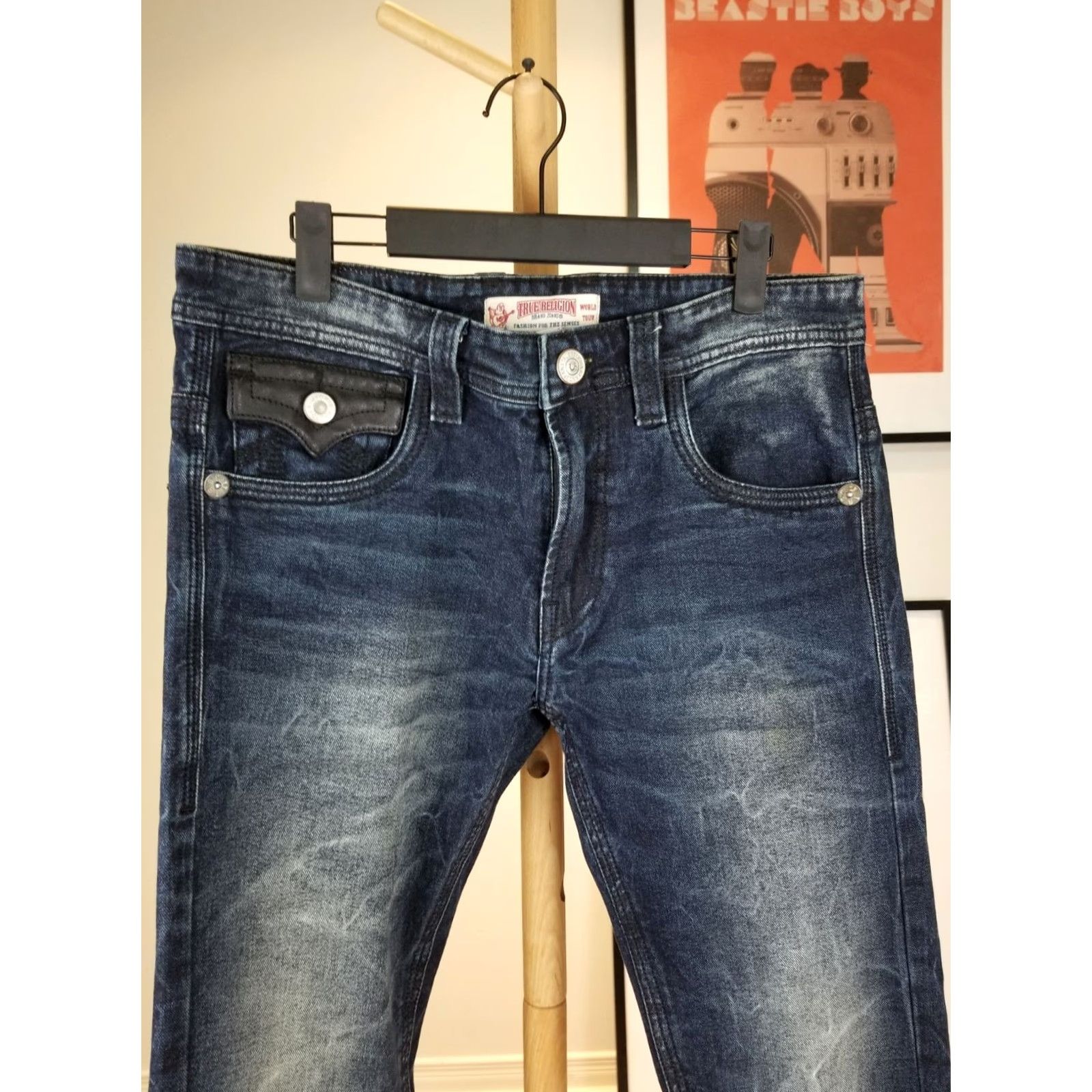 True Religion TRUE RELIGION Ricky Jeans SZ 32 Base Straight Jeans Men Blue 30in Inside Leg 40in Outside Leg Mens Size US 32 / EU 48 - 3 Thumbnail
