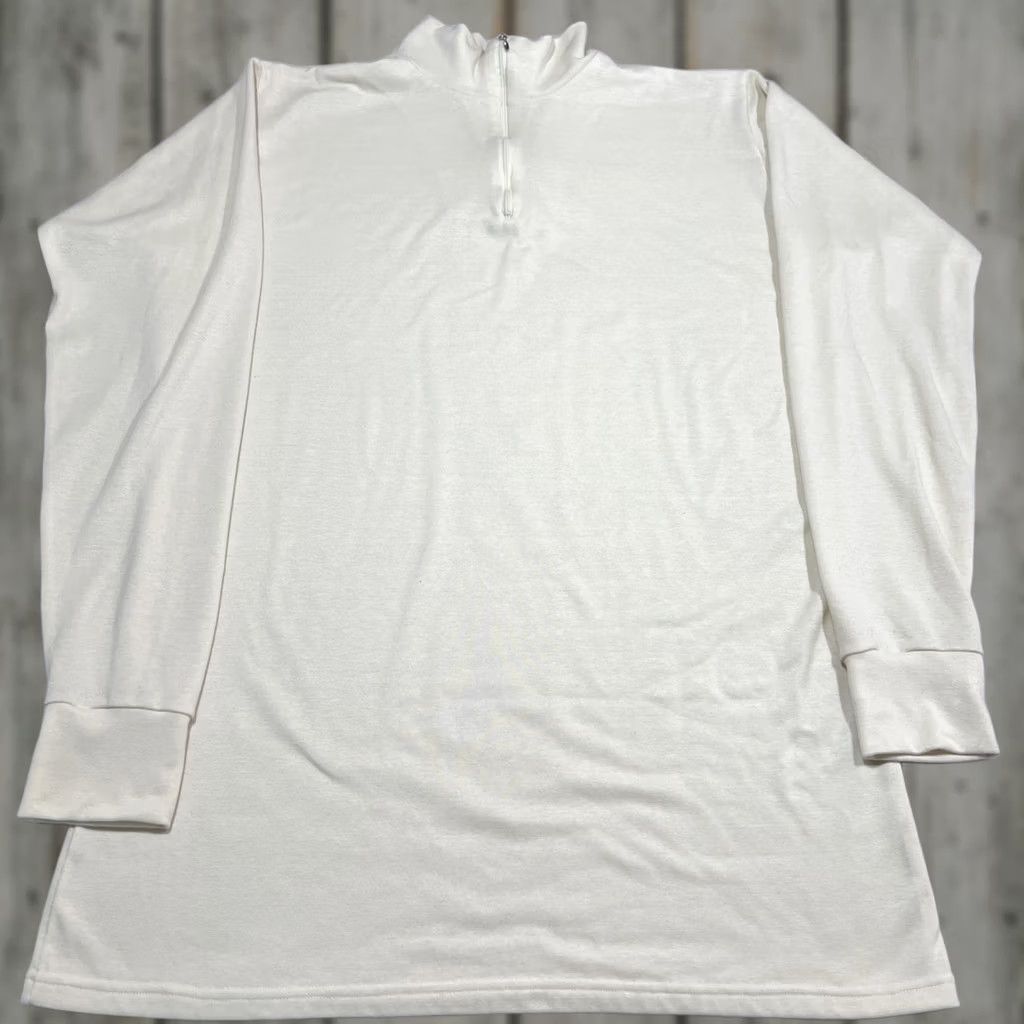Vintage L.L. Bean Shirt Mens XL Beige 1/4 Zip Long Sleeve Base Layer Made USA Vintage Cleaned Pattern Solid Size US XL / EU 56 / 4 - 1 Thumbnail