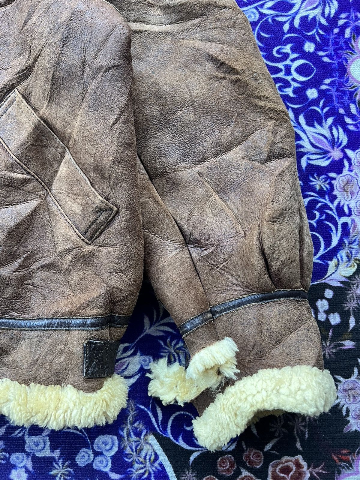 Avirex Distressed Type B-3 Leather Sherpa Shearling Flying Jacket Size US L / EU 52-54 / 3 - 7 Thumbnail