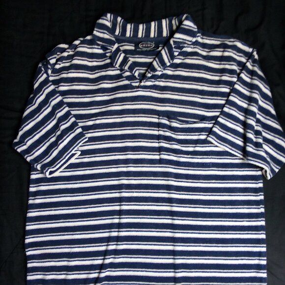 Other Vintage On The Brink Stripe Terry Cloth Polo Shirt Size US L / EU 52-54 / 3 - 2 Thumbnail