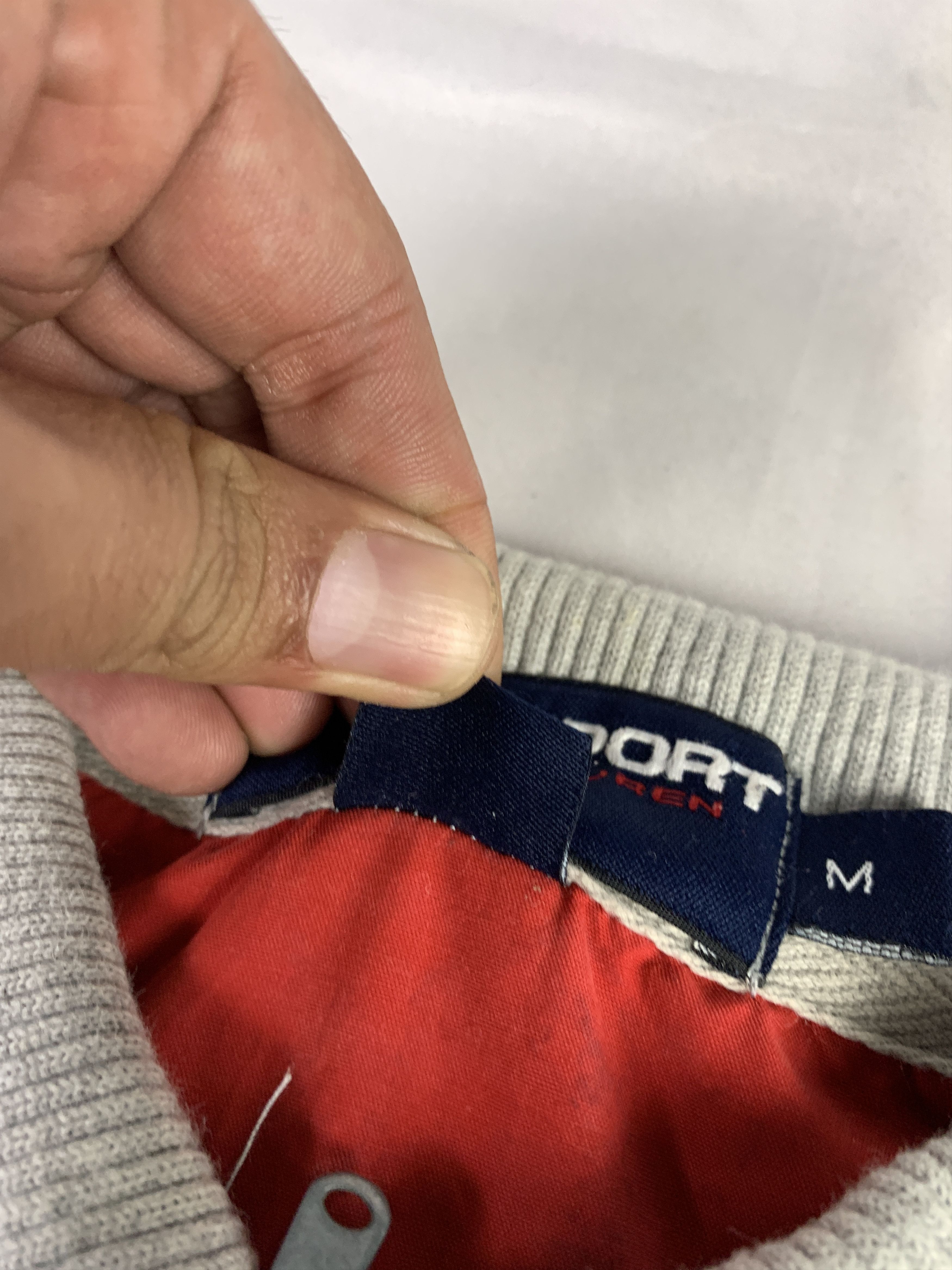 Polo Ralph Lauren 2000s Polo Sport Gray Stripes Zip Polo (Fit L) Size US M / EU 48-50 / 2 - 6 Thumbnail
