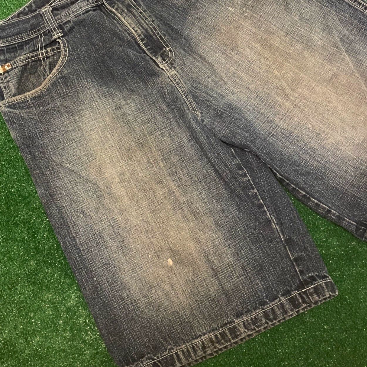 Southpole VINTAGE Southpole Baggy Skater Grunge Jeans Shorts Mens 38 Distressed Dark Blue JNCO Jorts 90s Y2K Style Mens Size US 38 / EU 54 - 4 Thumbnail