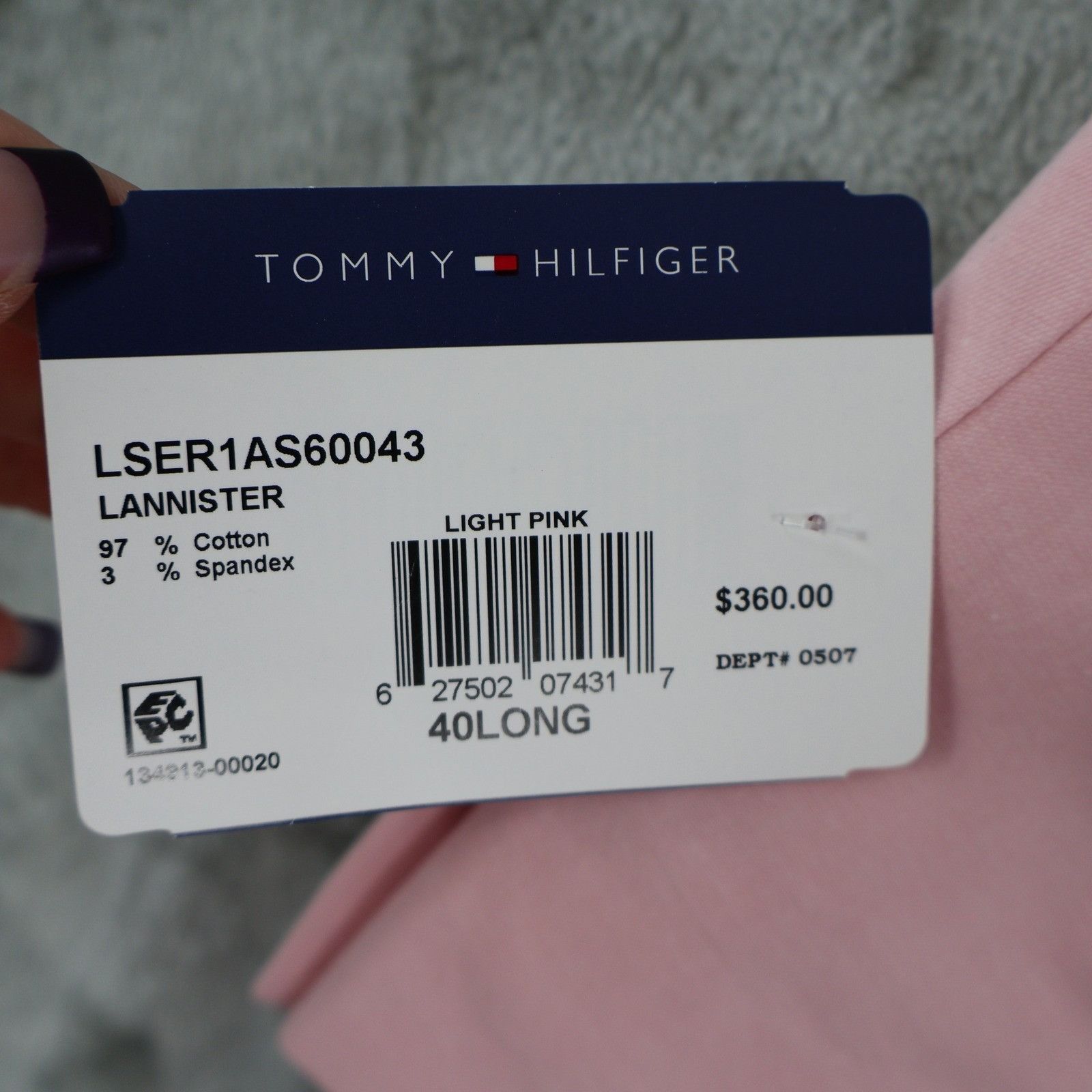 Tommy Hilfiger Tommy Hilfiger Modern Fit Flex Suit Jacket Mens 40L Pink Size 40L - 14 Thumbnail