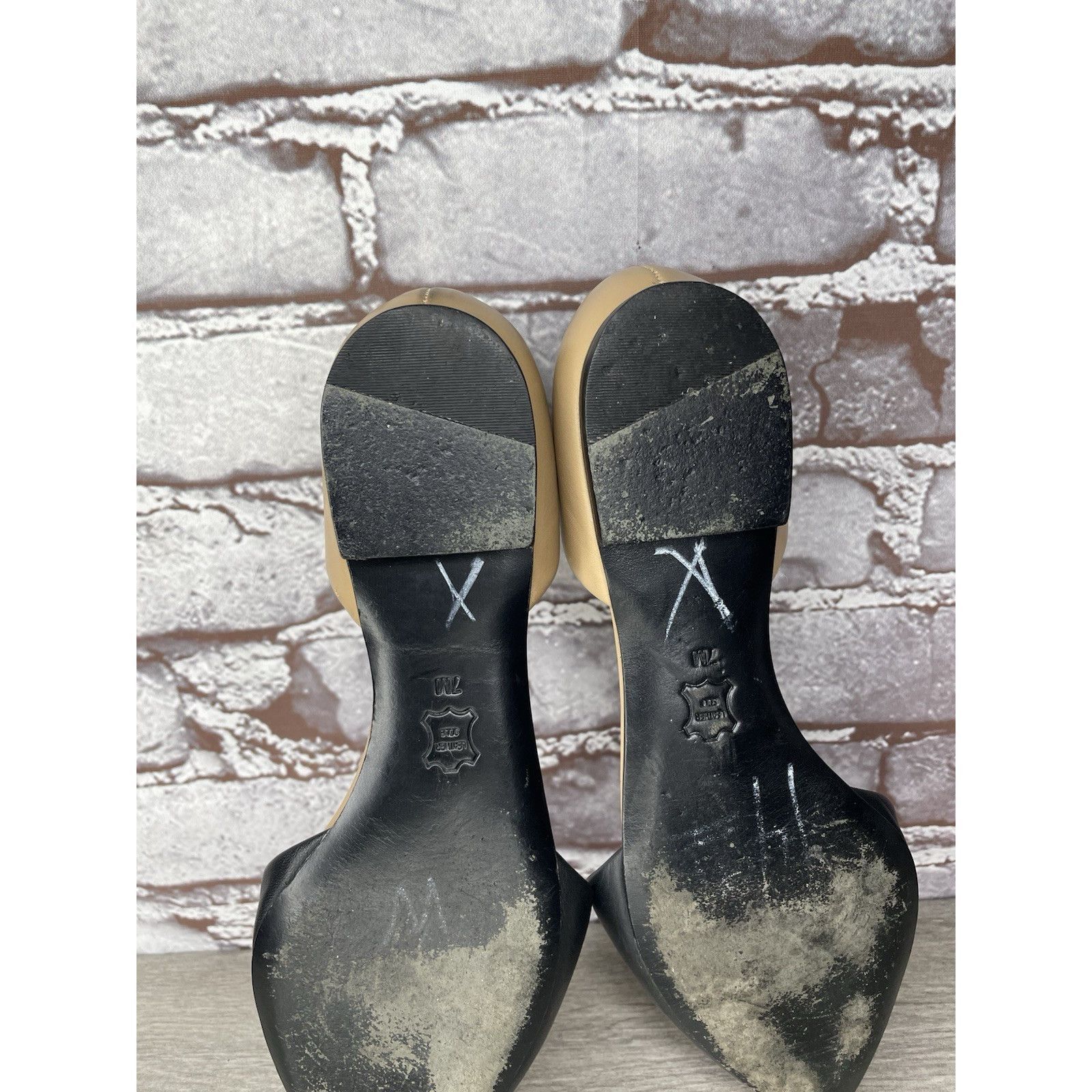 Tory Burch Tory Burch Viv D'Orsay Black Nude Leather Pointed Toe Flats Size US 7 / IT 37 - 20 Thumbnail