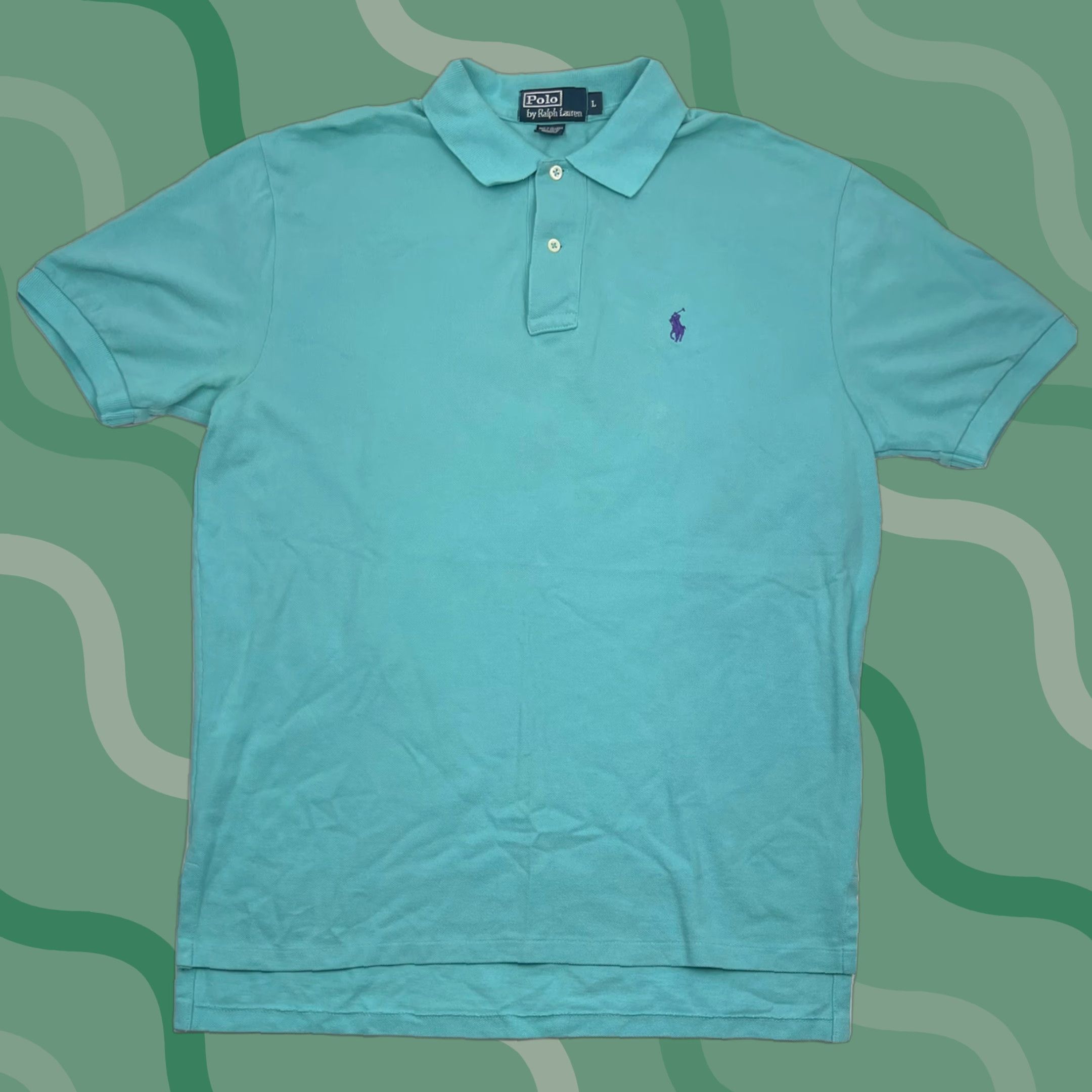 Polo Ralph Lauren VINTAGE Polo Ralph Lauren Golf Shirt Large Blue Short Sleeve Preppy Classic Mens Size US L / EU 52-54 / 3 - 1 Thumbnail