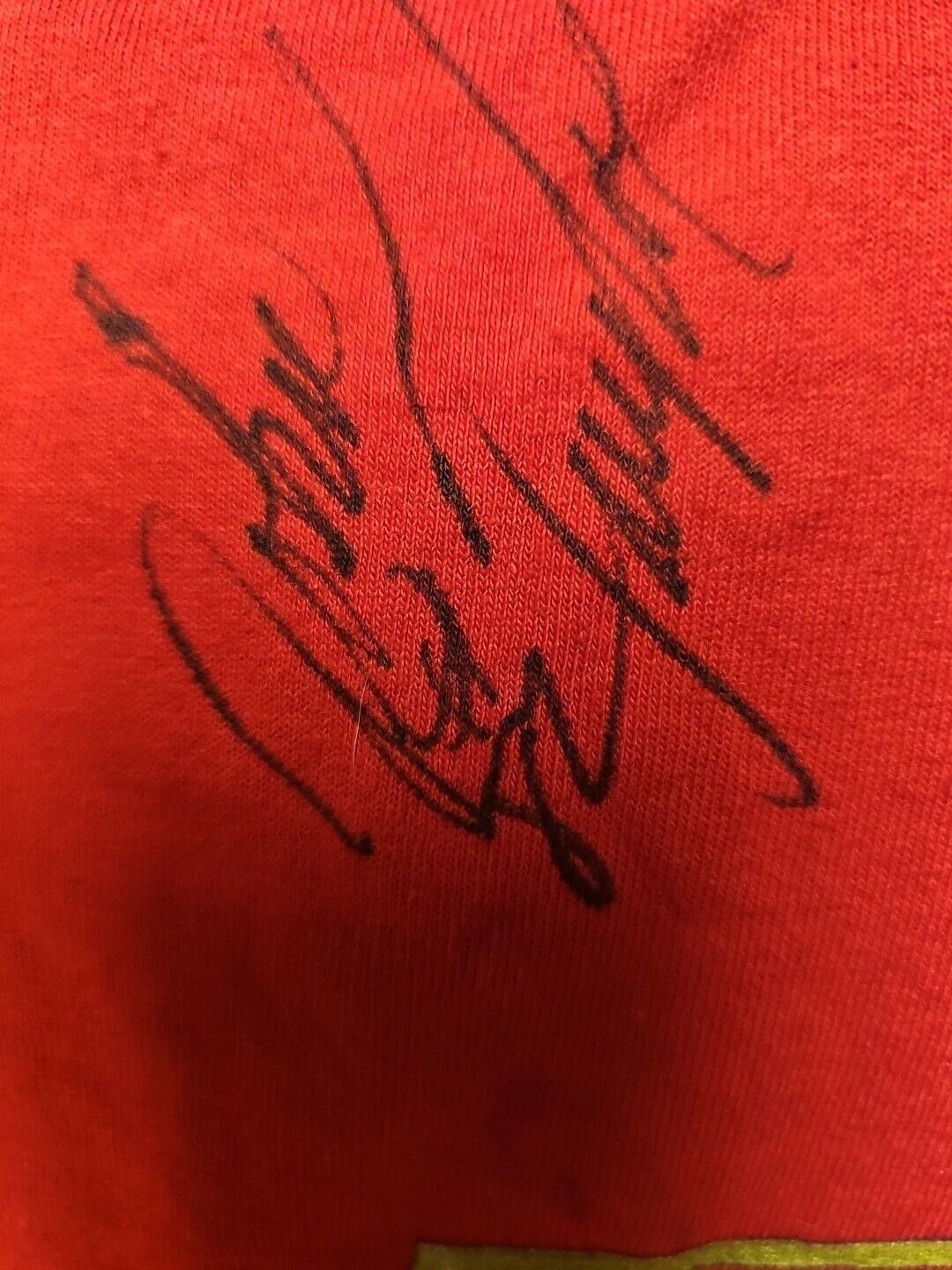 Gildan 49ers Red Flag Crew T-Shirt L Signed By John Taylor #82 Size ONE SIZE - 2 Thumbnail