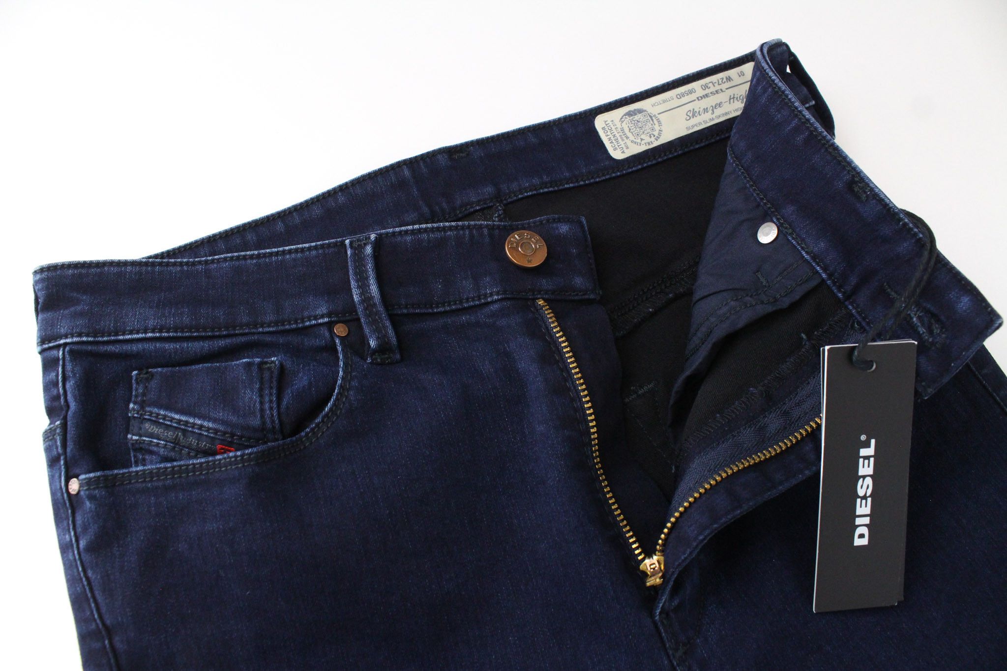 Diesel SKINZEE-HIGH 0858D W27/L30 Blue Stretch Jeans 70289 Size 27" / US 4 / IT 40 - 4 Thumbnail