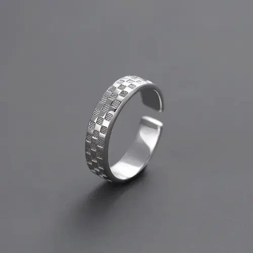 Vintage Silver Male Vintage Chessboard Checker Ring Size ONE SIZE - 2 Thumbnail