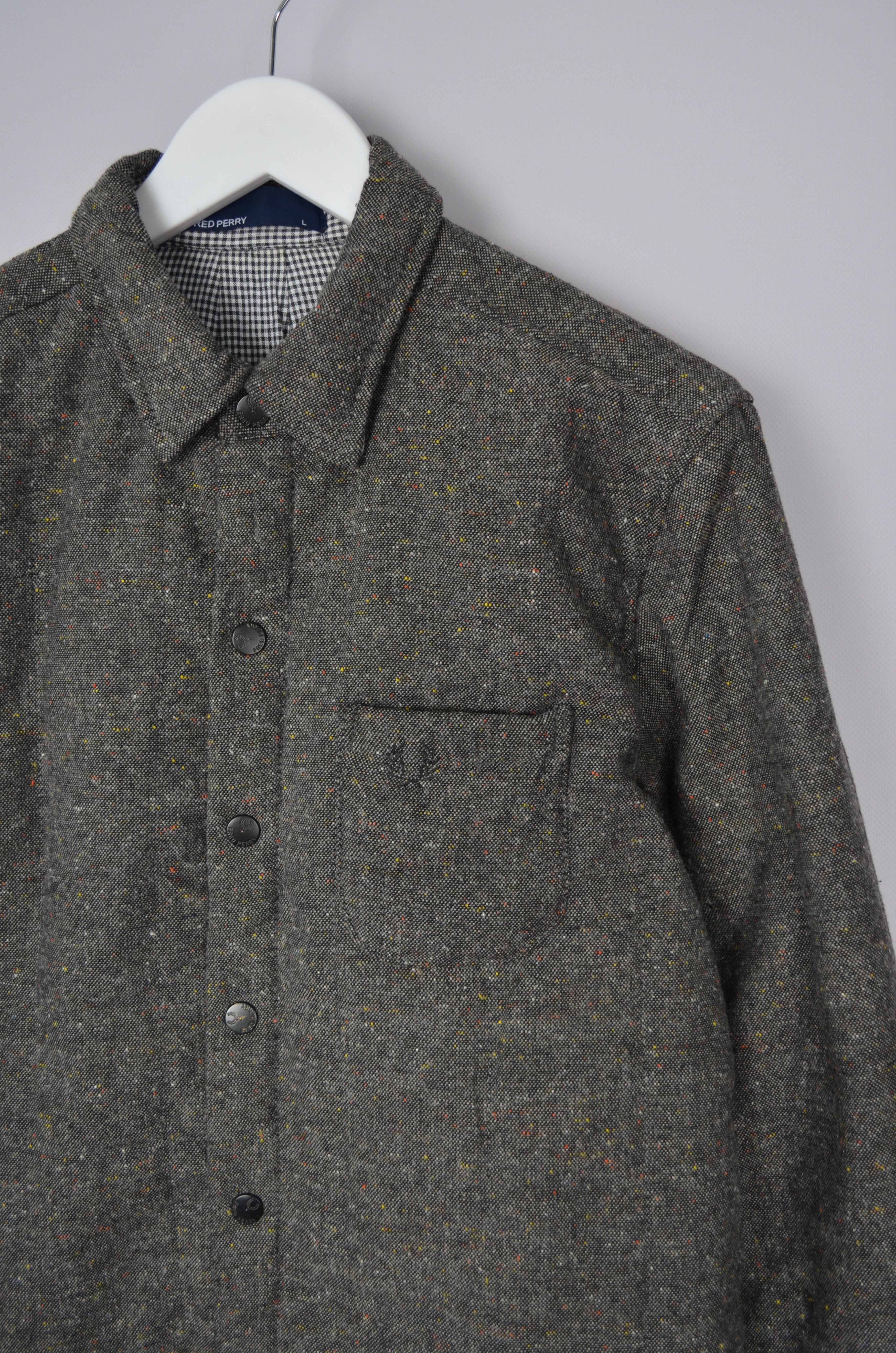 Fred Perry Fred Perry Wool Blend Grey Overshirt Jacket Size L Ska Punk Size L / US 10 / IT 46 - 4 Thumbnail