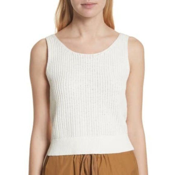 Vince Vince Ivory Crossover V-Back Scoop Neck Sweater Tank Size XS / US 0-2 / IT 36-38 - 1 Thumbnail